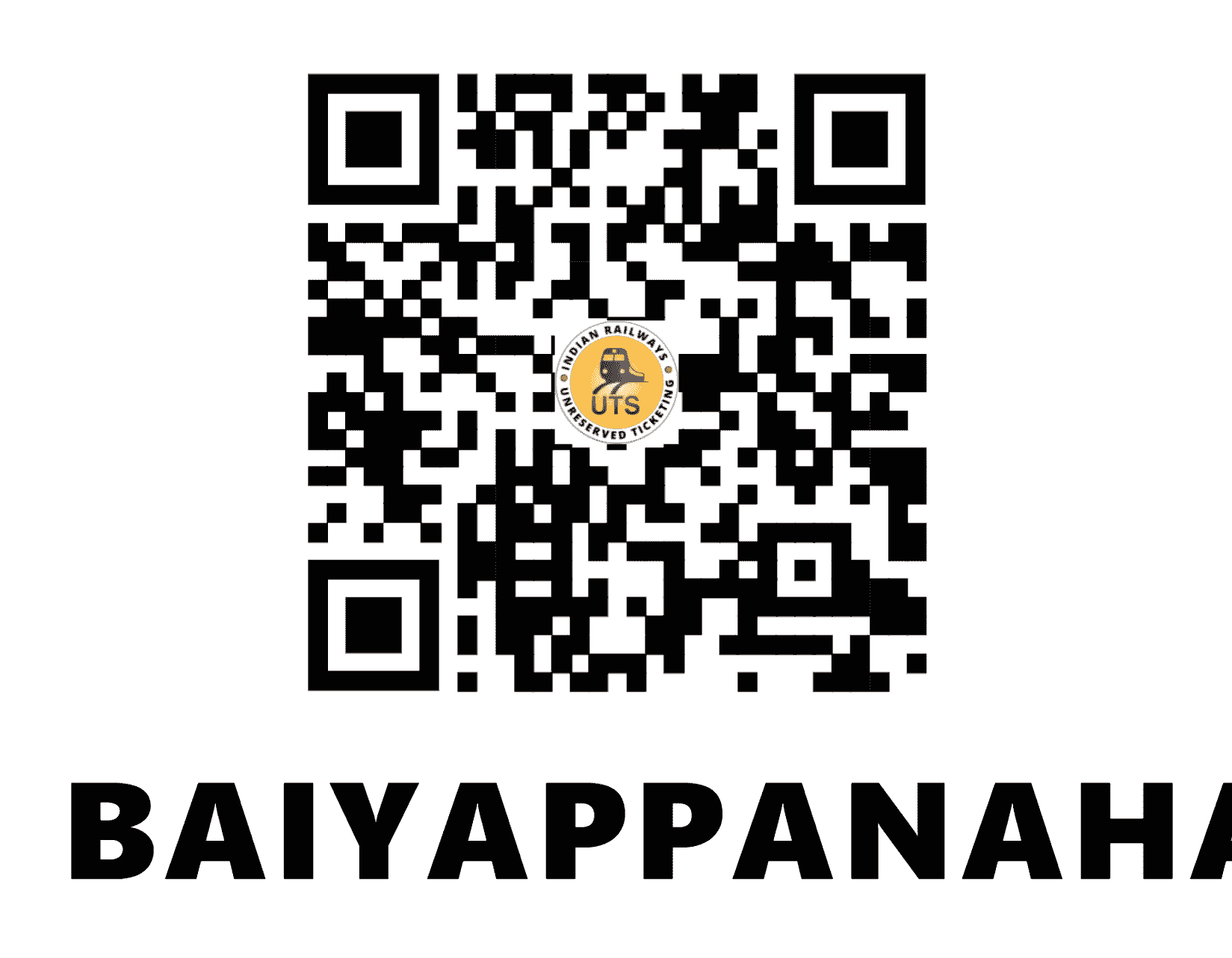 UTS QR Code for Baiyappanahalli - BYPL
