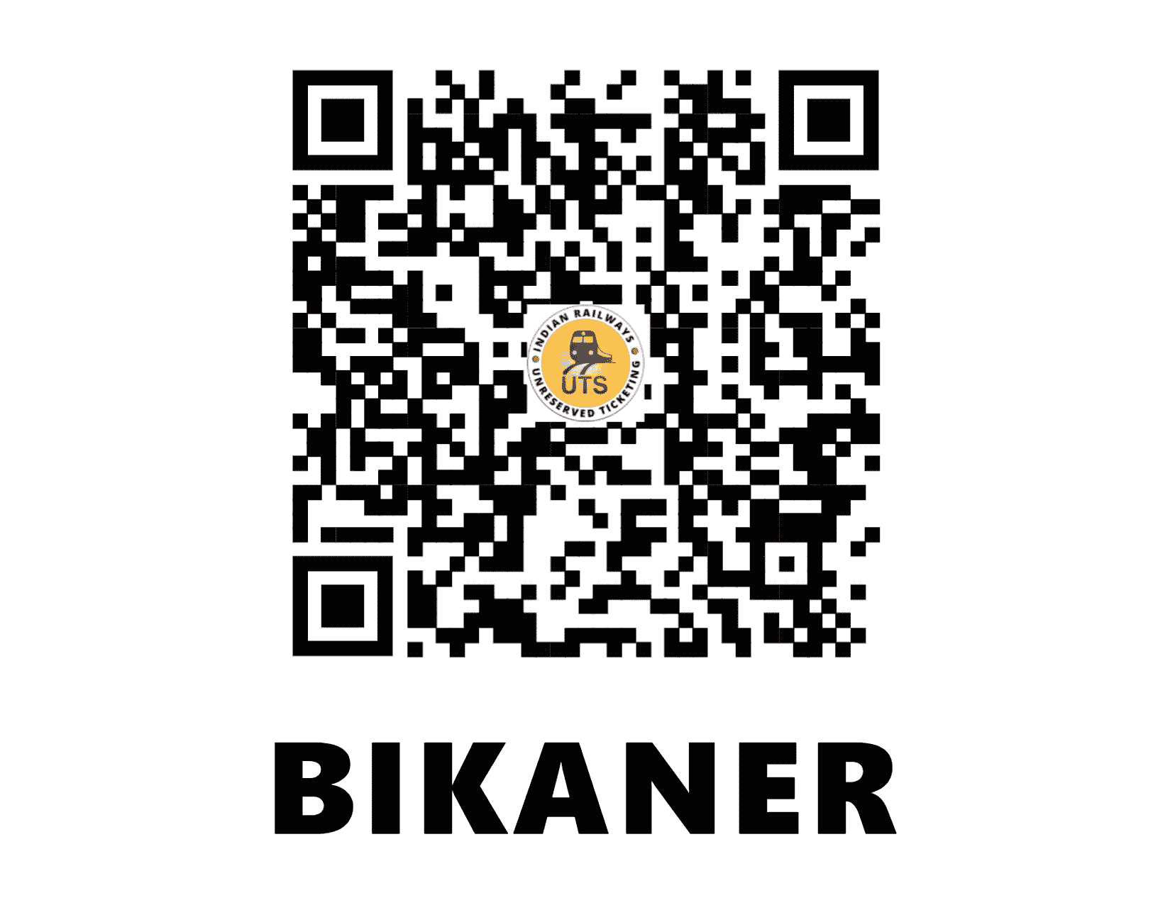 UTS QR Code for Bikaner - BKN