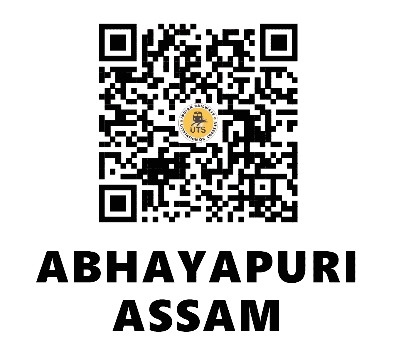 UTS QR Code for ABHAYAPURI ASSAM - AYU - NF (ASSAM)