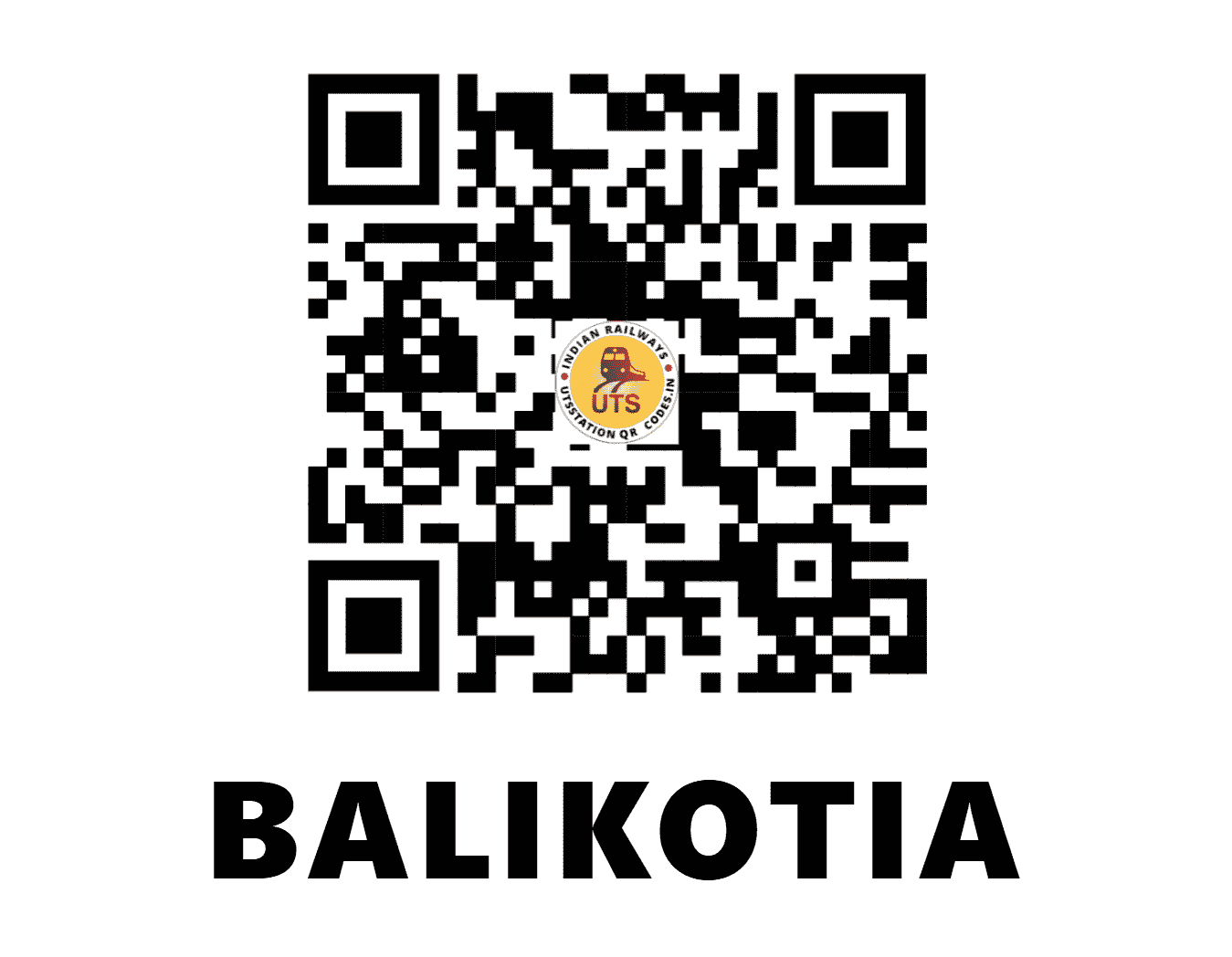 UTS QR Code for BALIKOTIA - BKS - NF (ASSAM)