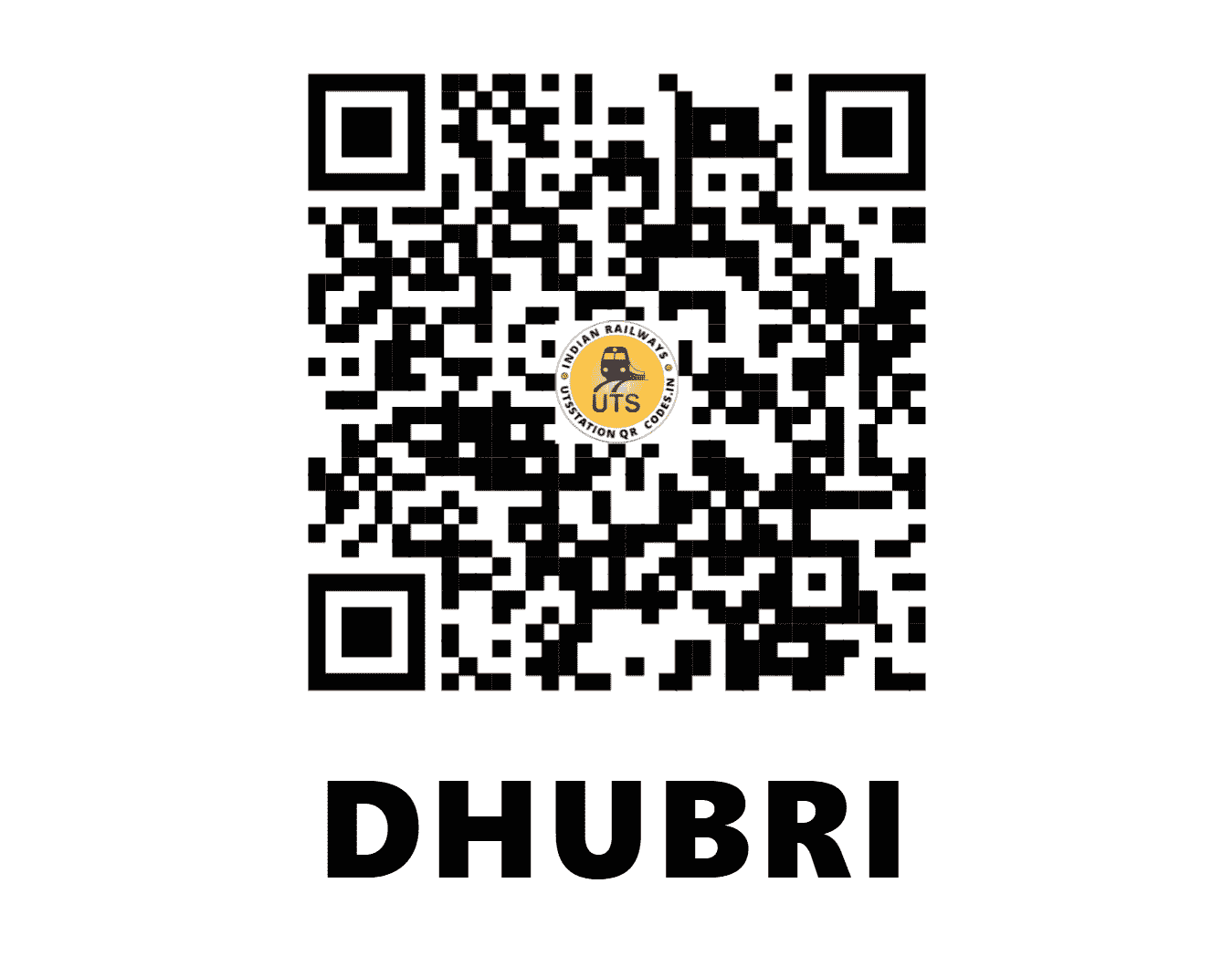 UTS QR Code for DHUBRI - DBB - NF (ASSAM)