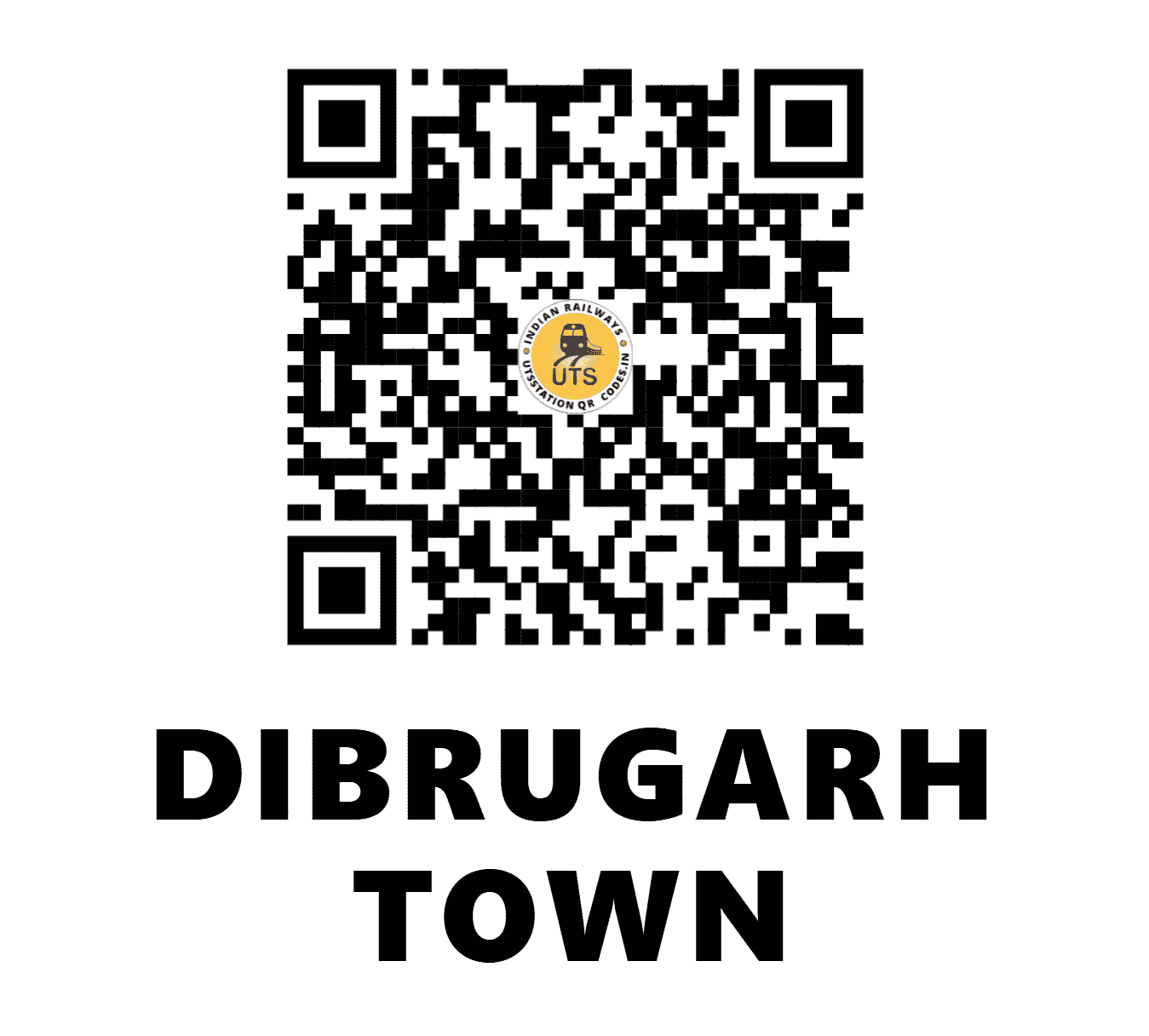 UTS QR Code for DIBRUGARH TOWN - DBRT - NF (ASSAM)
