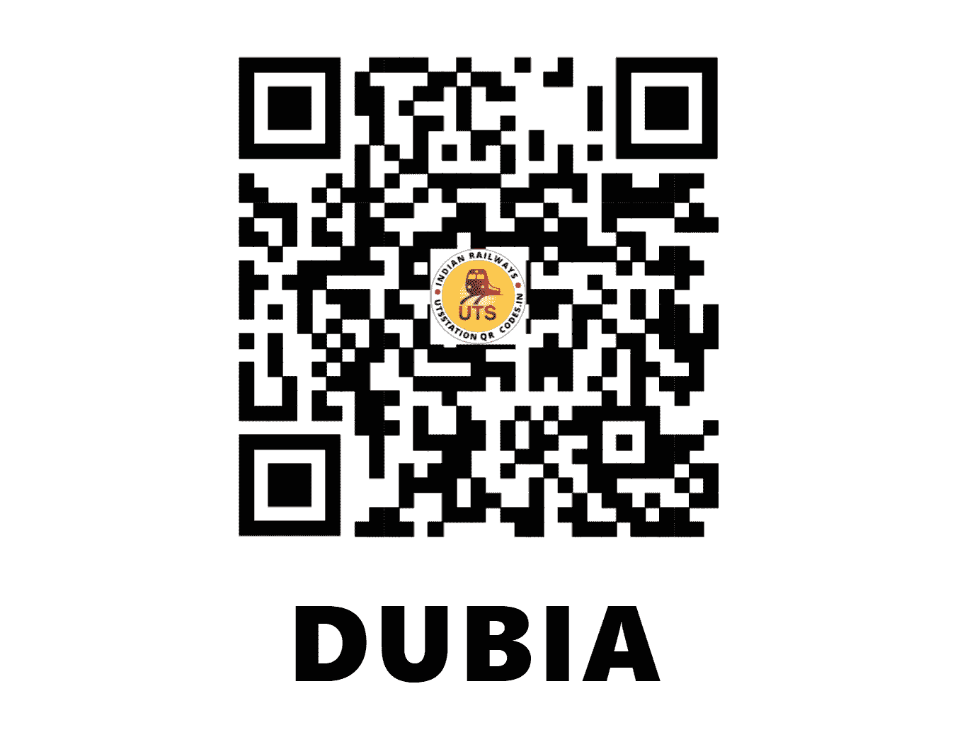 UTS QR Code for DUBIA - DBW - NF (ASSAM)