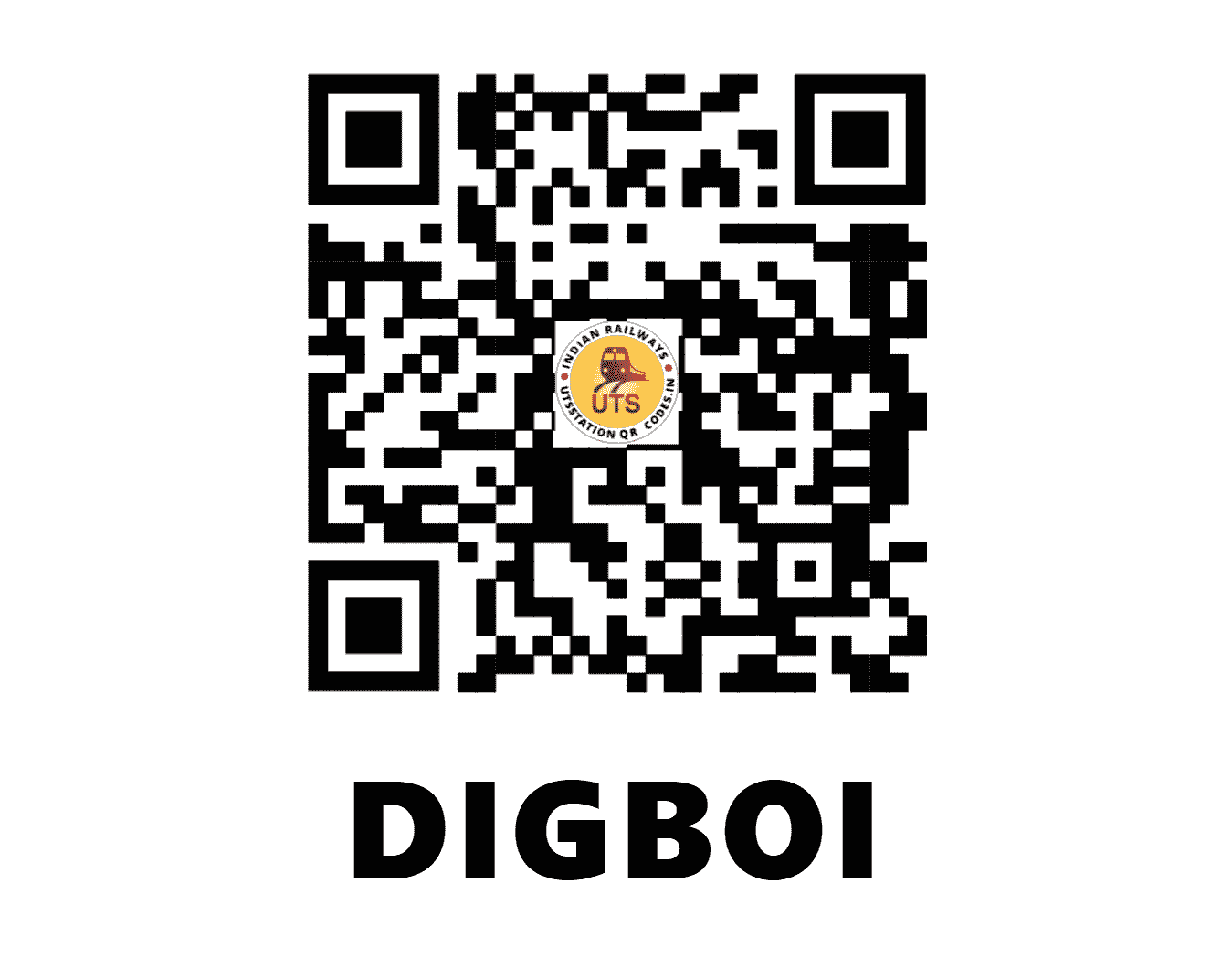 UTS QR Code for DIGBOI - DBY - NF (ASSAM)