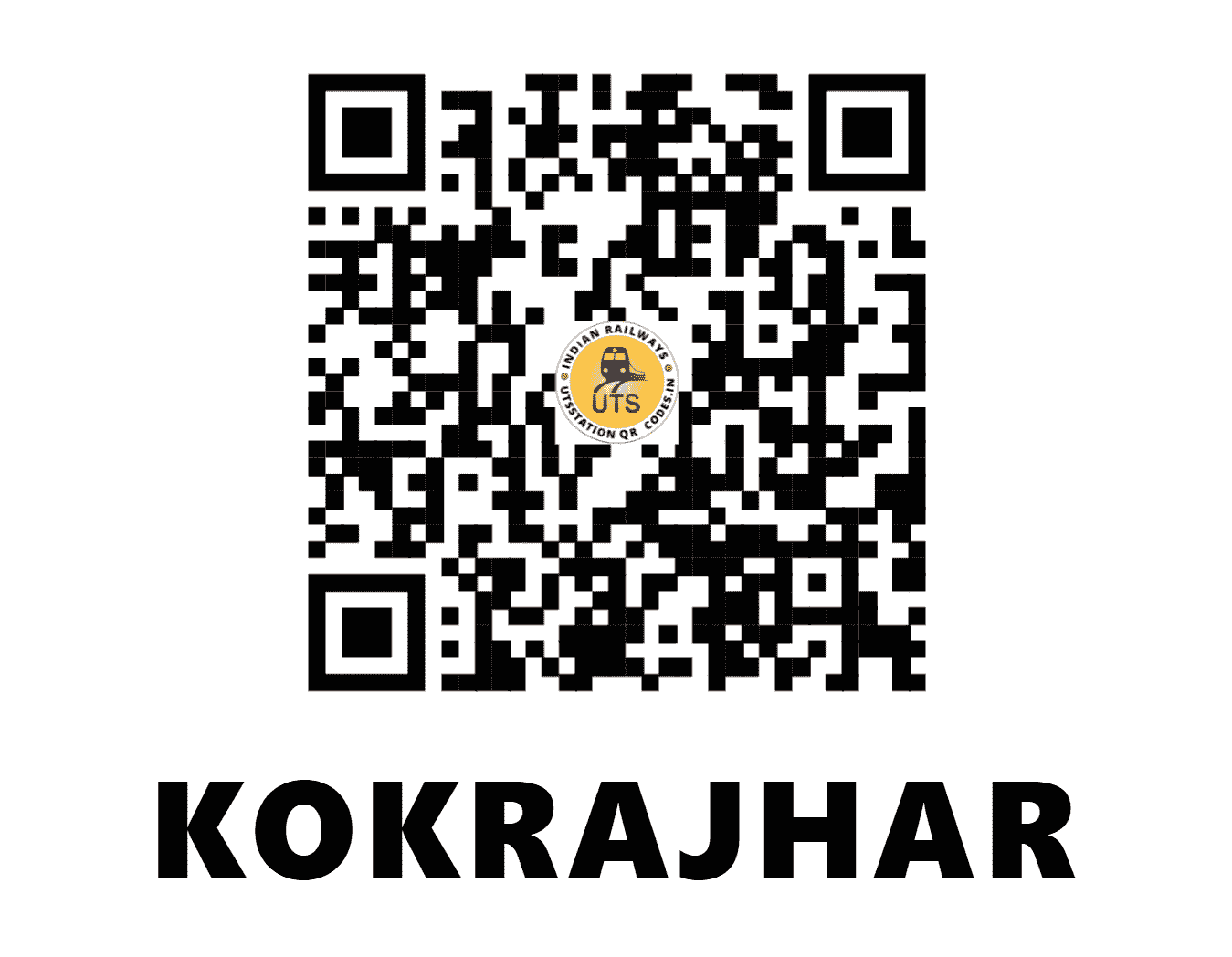 UTS QR Code for KOKRAJHAR - KOJ - NF (ASSAM)
