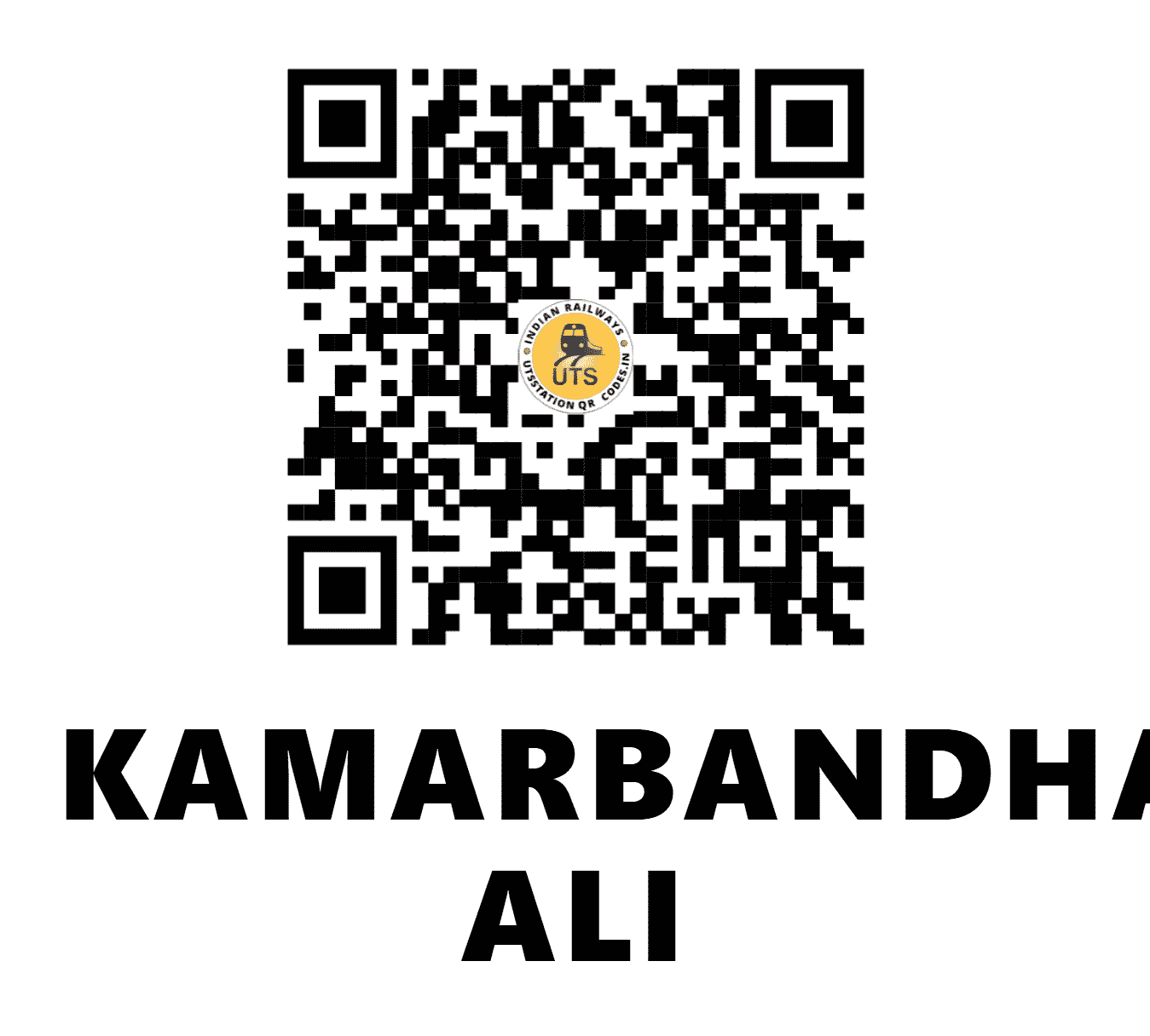 UTS QR Code for KAMARBANDHA ALI - KXL - NF (ASSAM)