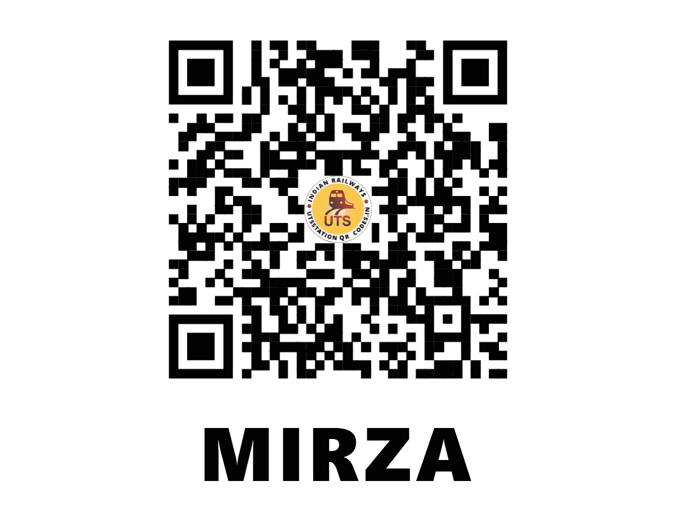UTS QR Code for MIRZA - MRZA - NF (ASSAM)