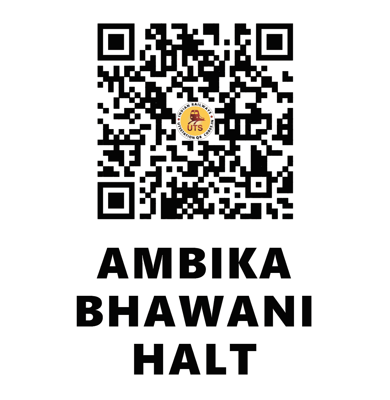 UTS QR Code for AMBIKA BHAWANI HALT - AABH - EC (BIHAR)