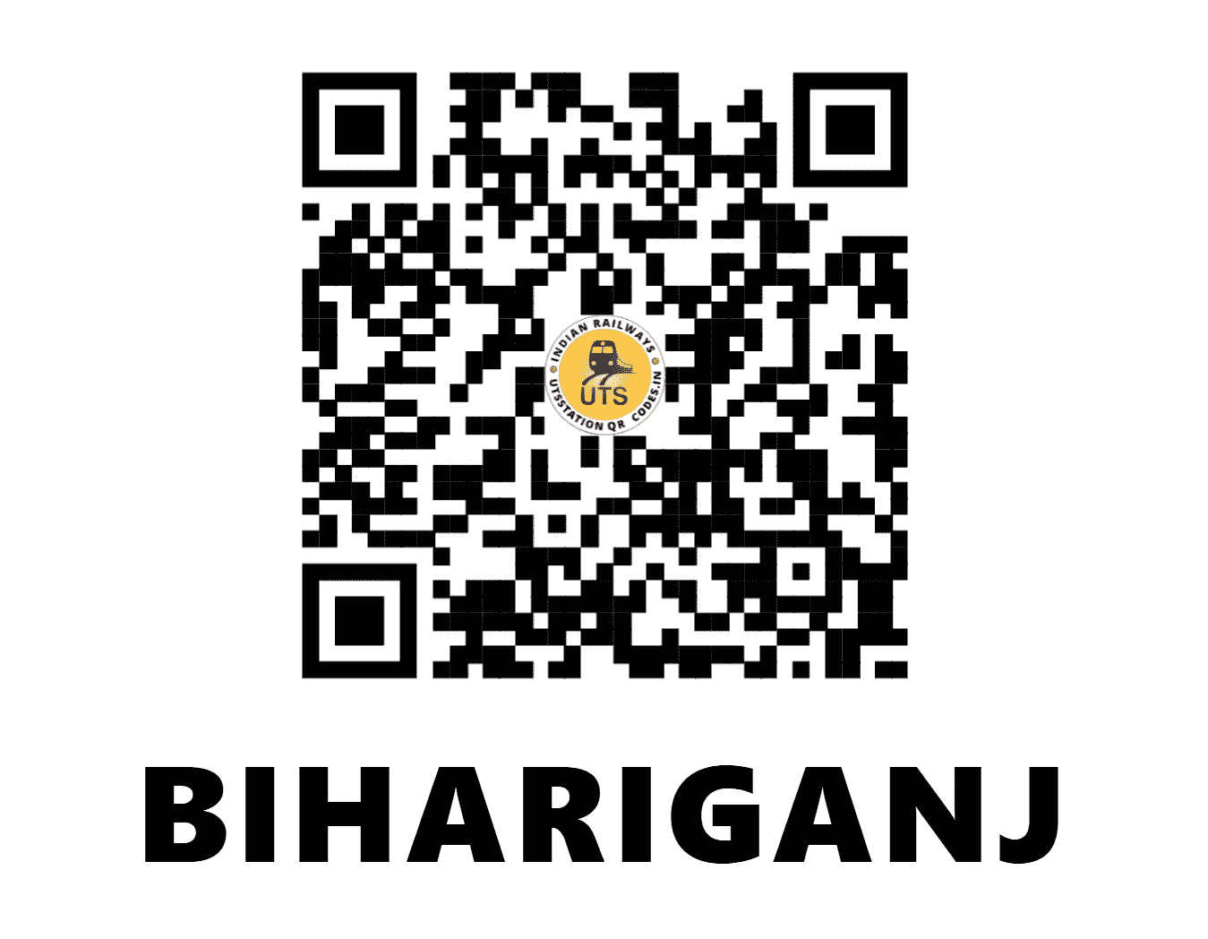 UTS QR Code for BIHARIGANJ - BHGJ - EC (BIHAR)