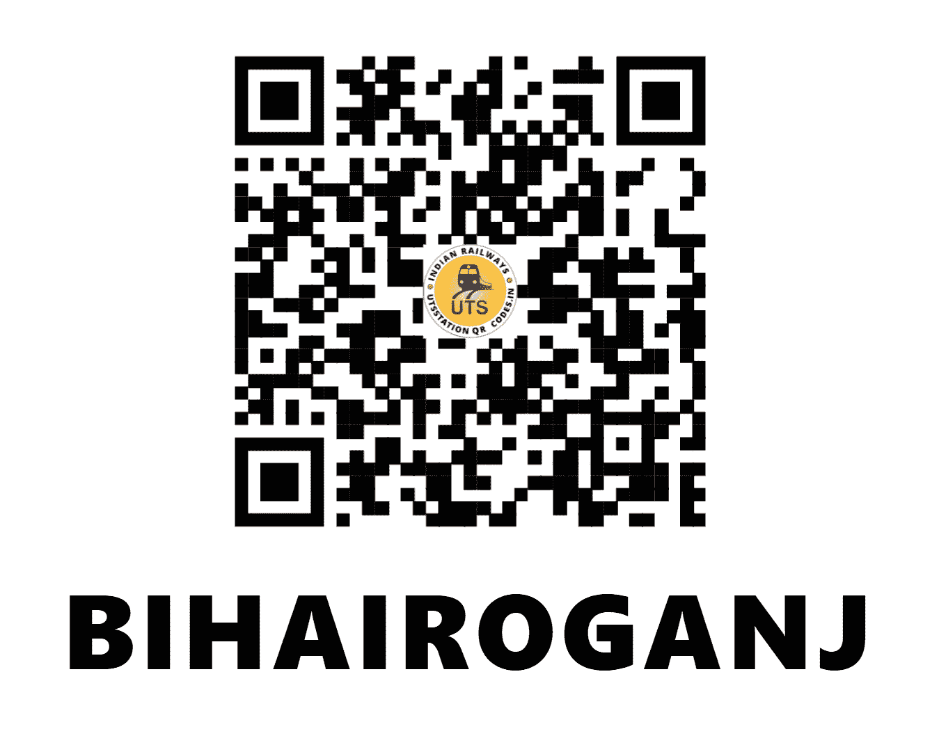 UTS QR Code for BIHAIROGANJ - BRU - EC (BIHAR)