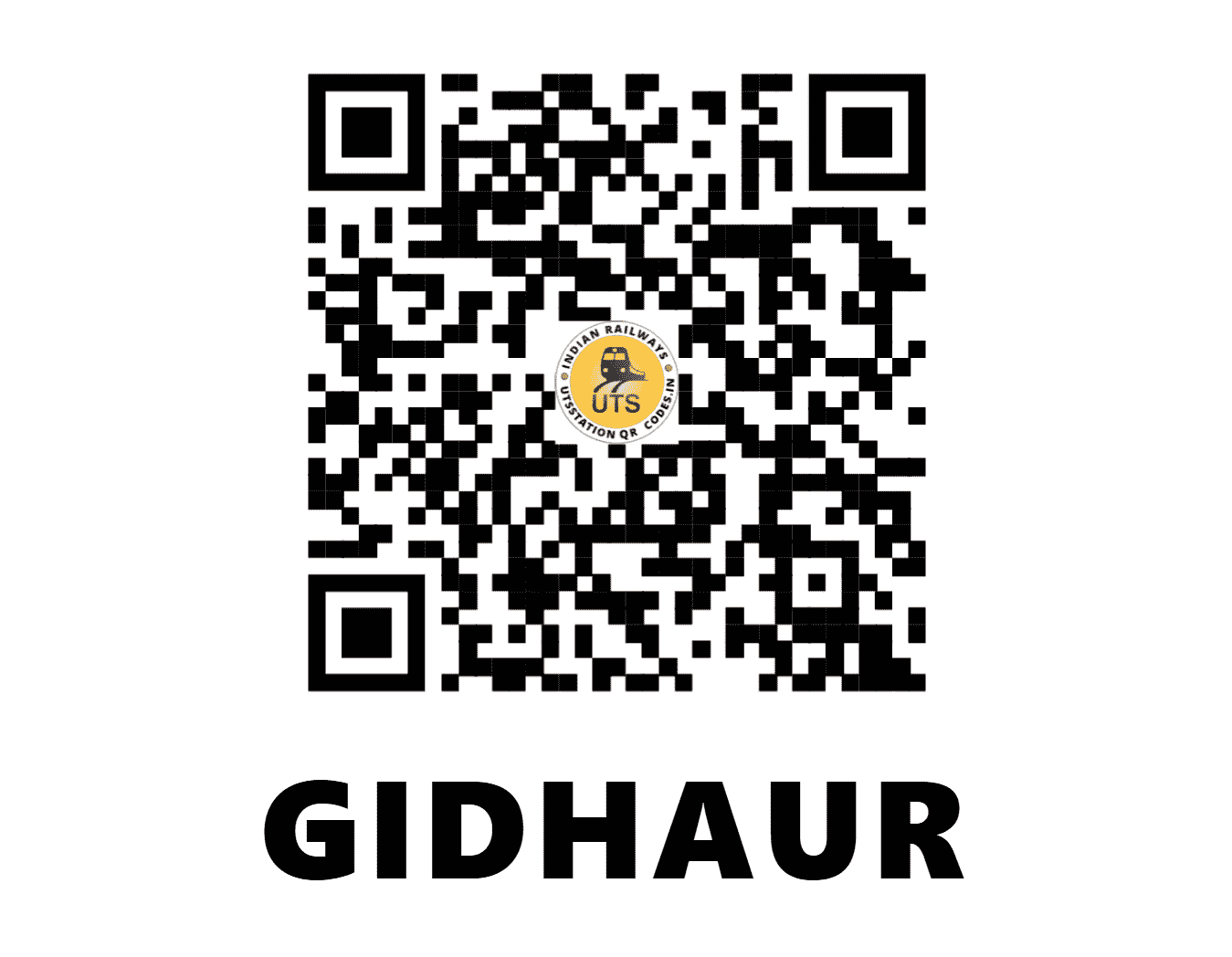 UTS QR Code for GIDHAUR - GHR - EC (BIHAR)