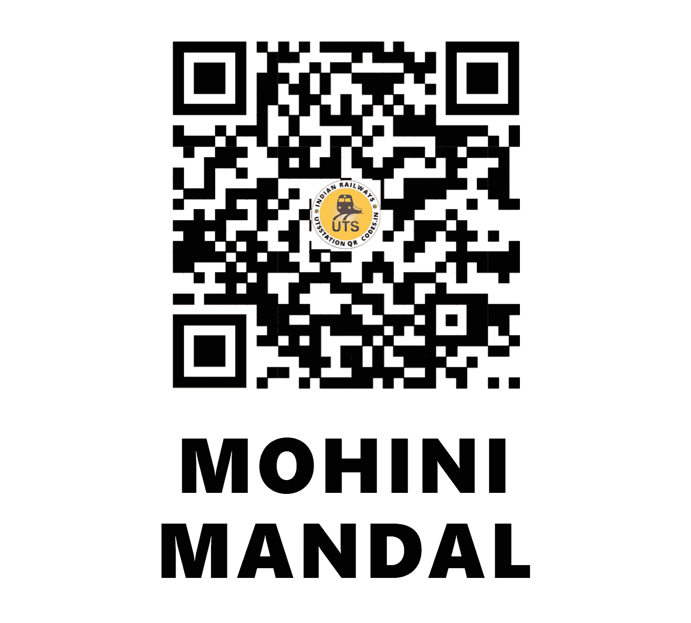 UTS QR Code for MOHINI MANDAL - MMDL - EC (BIHAR)