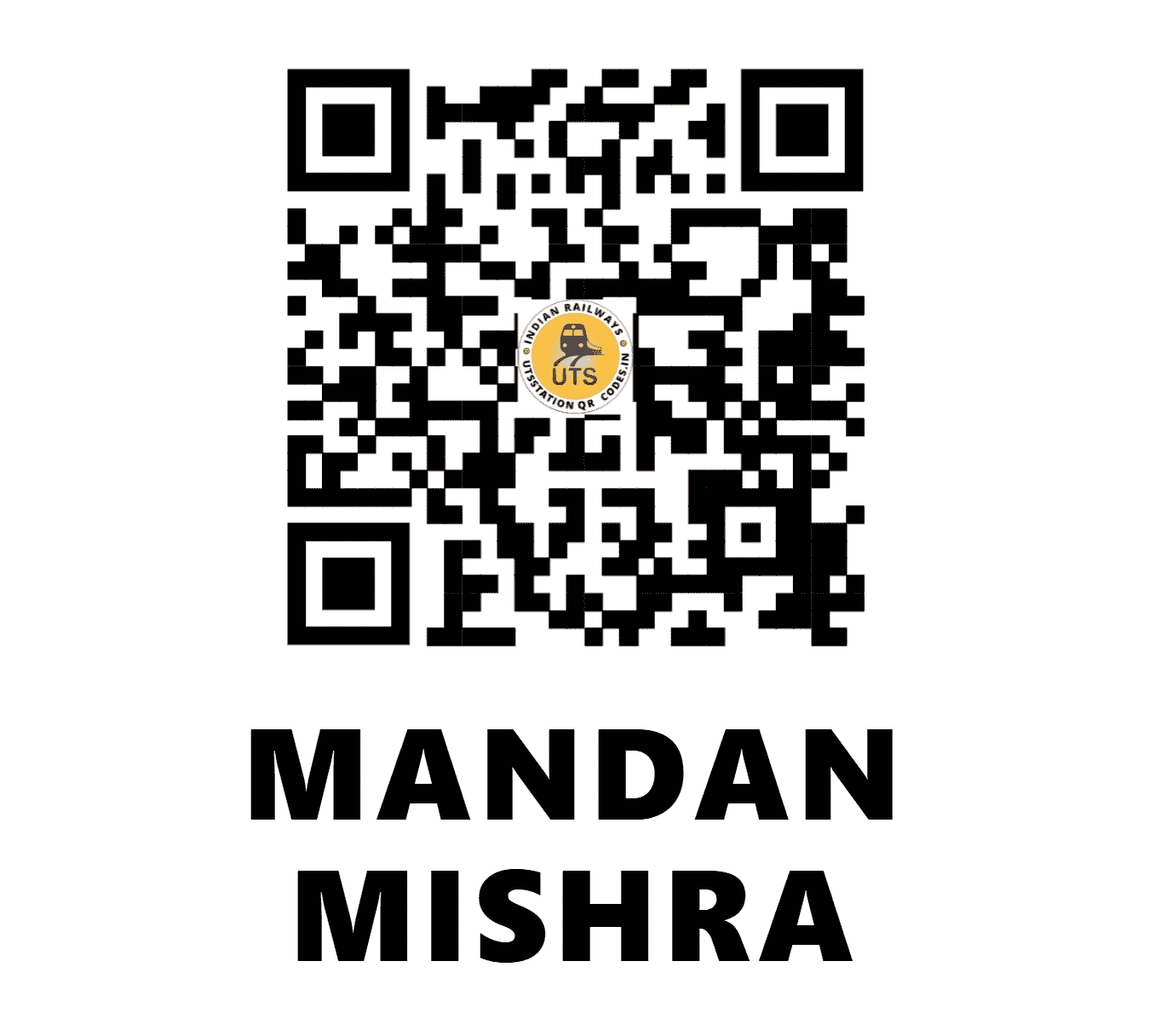 UTS QR Code for MANDAN MISHRA - MNMA - EC (BIHAR)