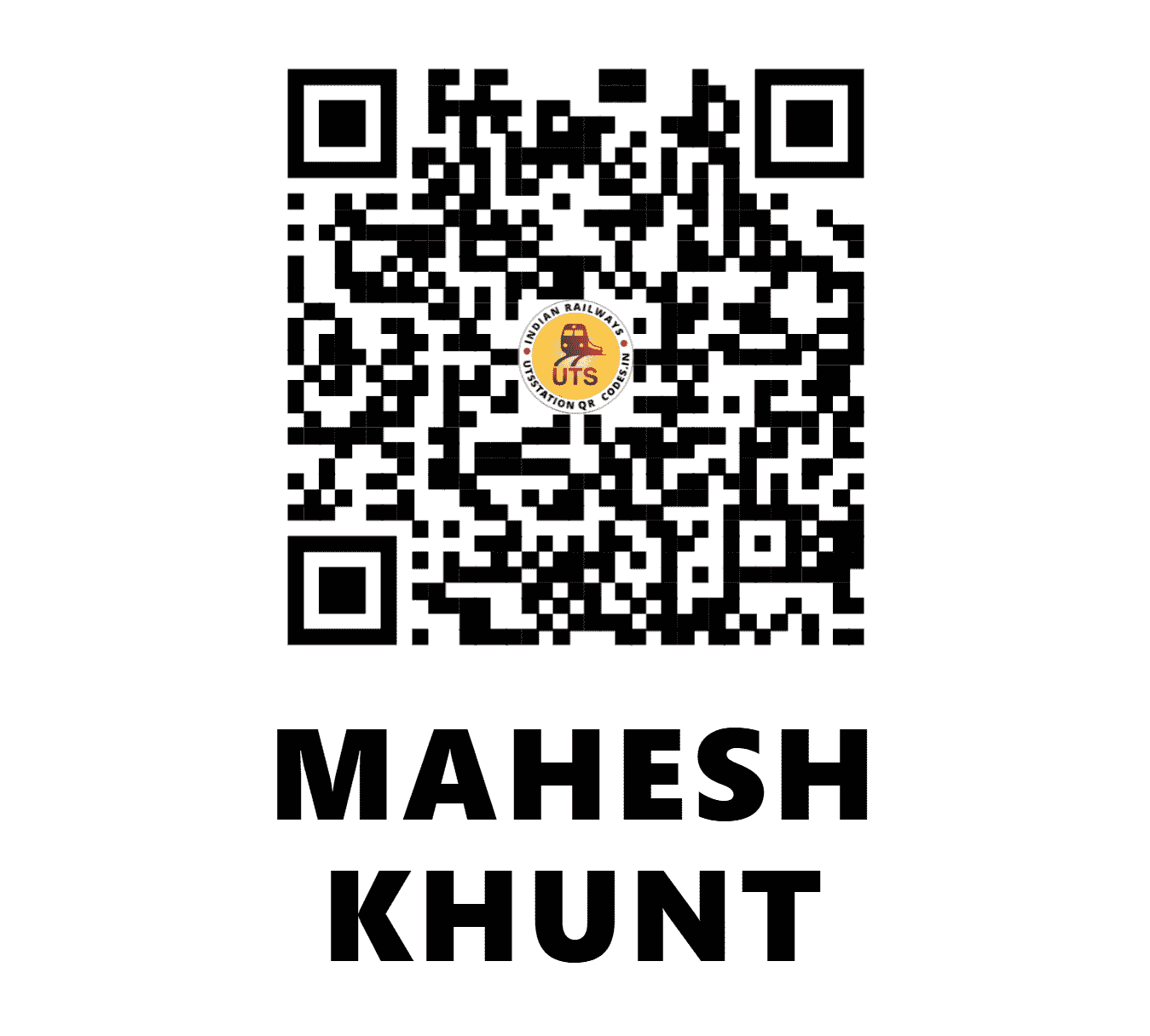 UTS QR Code for MAHESH KHUNT - MSK - EC (BIHAR)