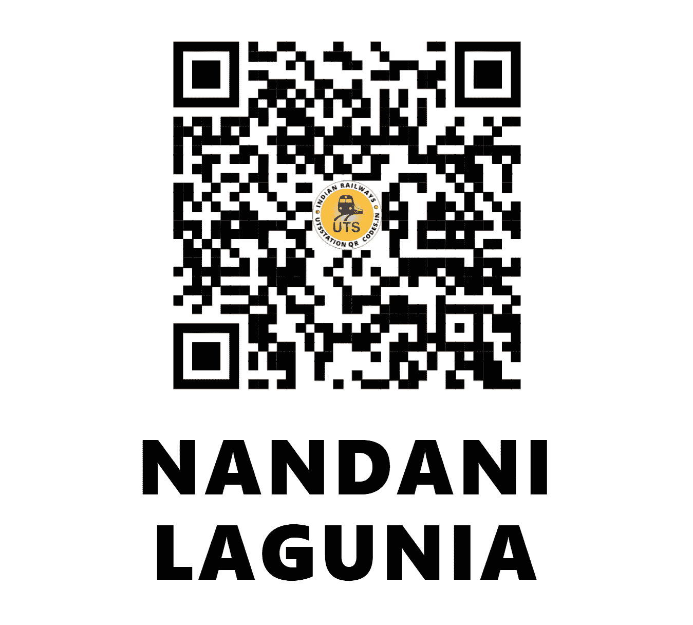 UTS QR Code for NANDANI LAGUNIA - NNNL - EC (BIHAR)