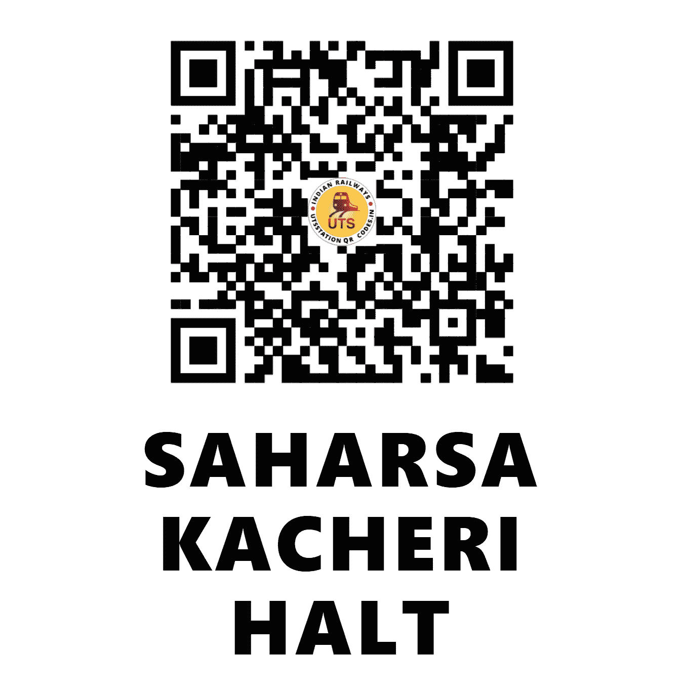 UTS QR Code for SAHARSA KACHERI HALT - SHKY - EC (BIHAR)