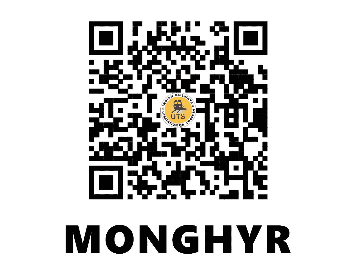 UTS QR Code for MONGHYR - MGR - ER (BIHAR)
