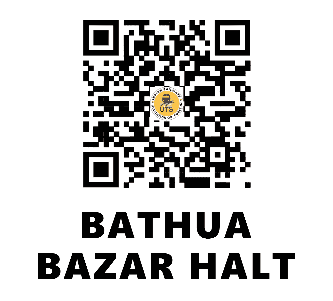 UTS QR Code for BATHUA BAZAR HALT - BHBR - NE (BIHAR)