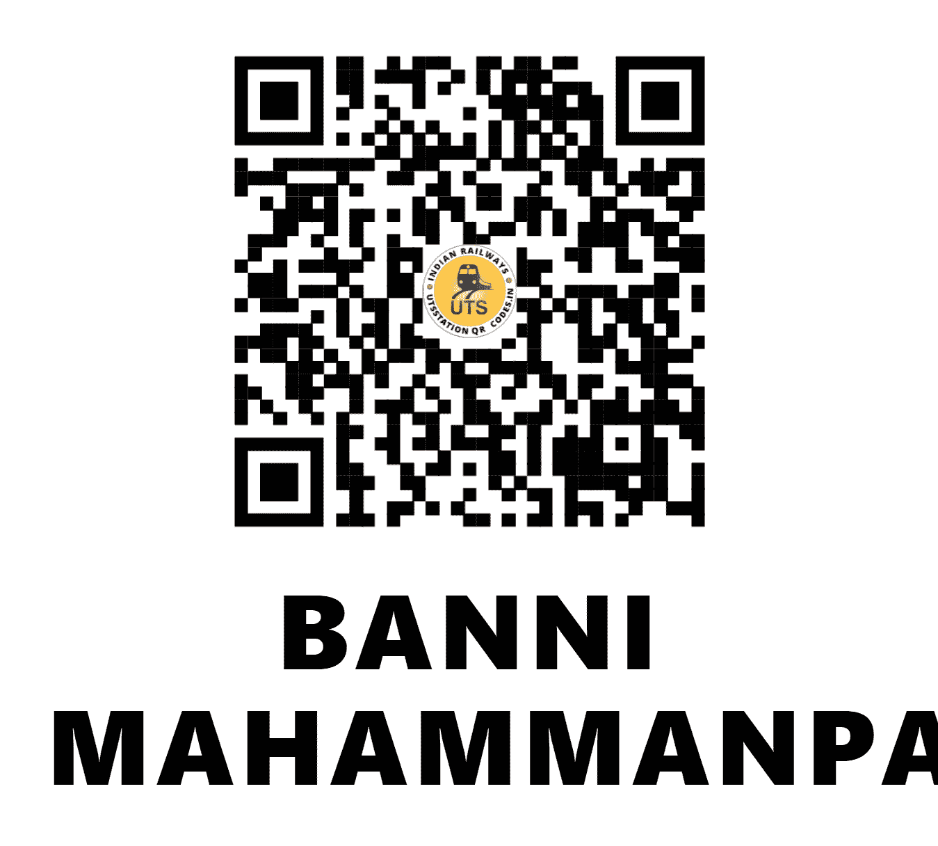 UTS QR Code for BANNI MAHAMMANPATTI - BMPT - NE (BIHAR)
