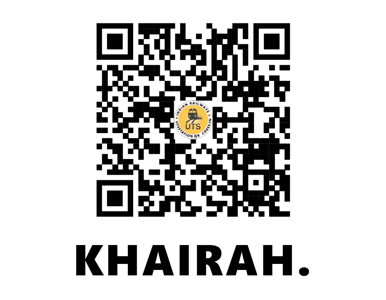 UTS QR Code for KHAIRAH. - KYH - NE (BIHAR)