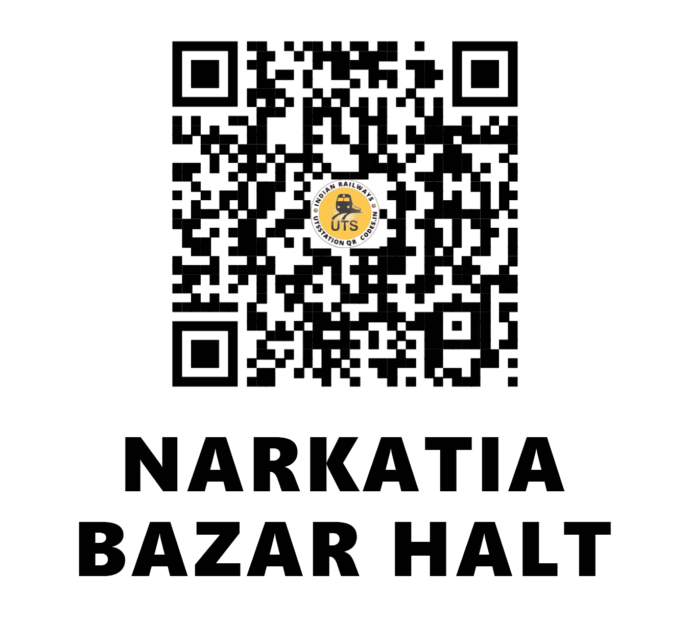UTS QR Code for NARKATIA BAZAR HALT - NKBR - NE (BIHAR)