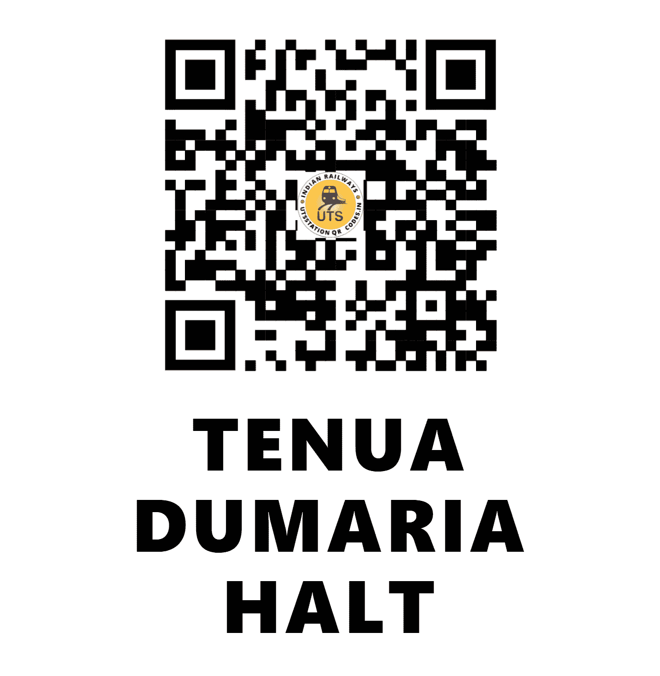 UTS QR Code for TENUA DUMARIA HALT - TMUR - NE (BIHAR)