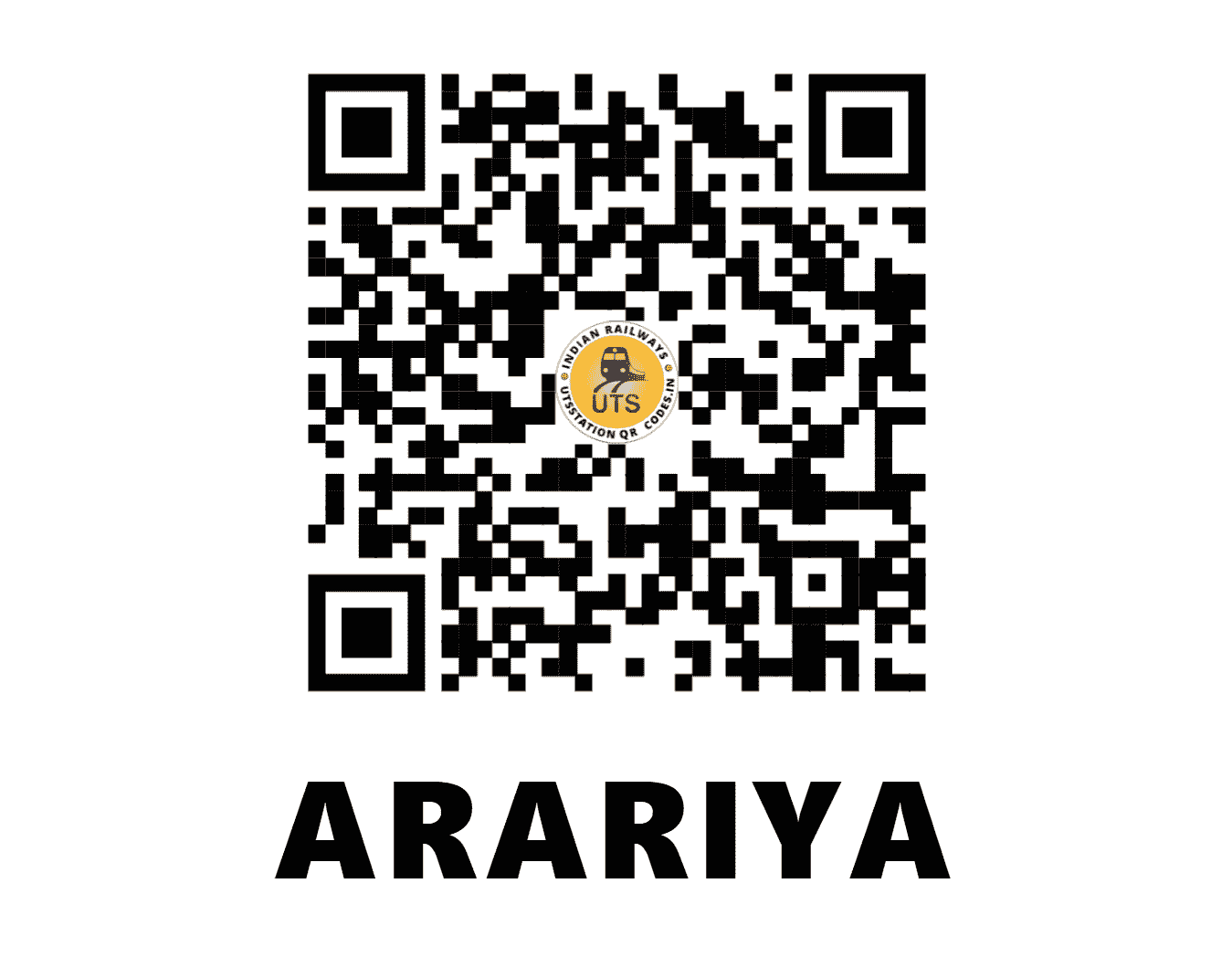 UTS QR Code for ARARIYA - ARR - NF (BIHAR)