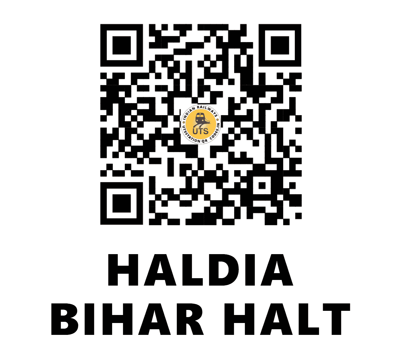 UTS QR Code for HALDIA BIHAR HALT - HOD - NF (BIHAR)