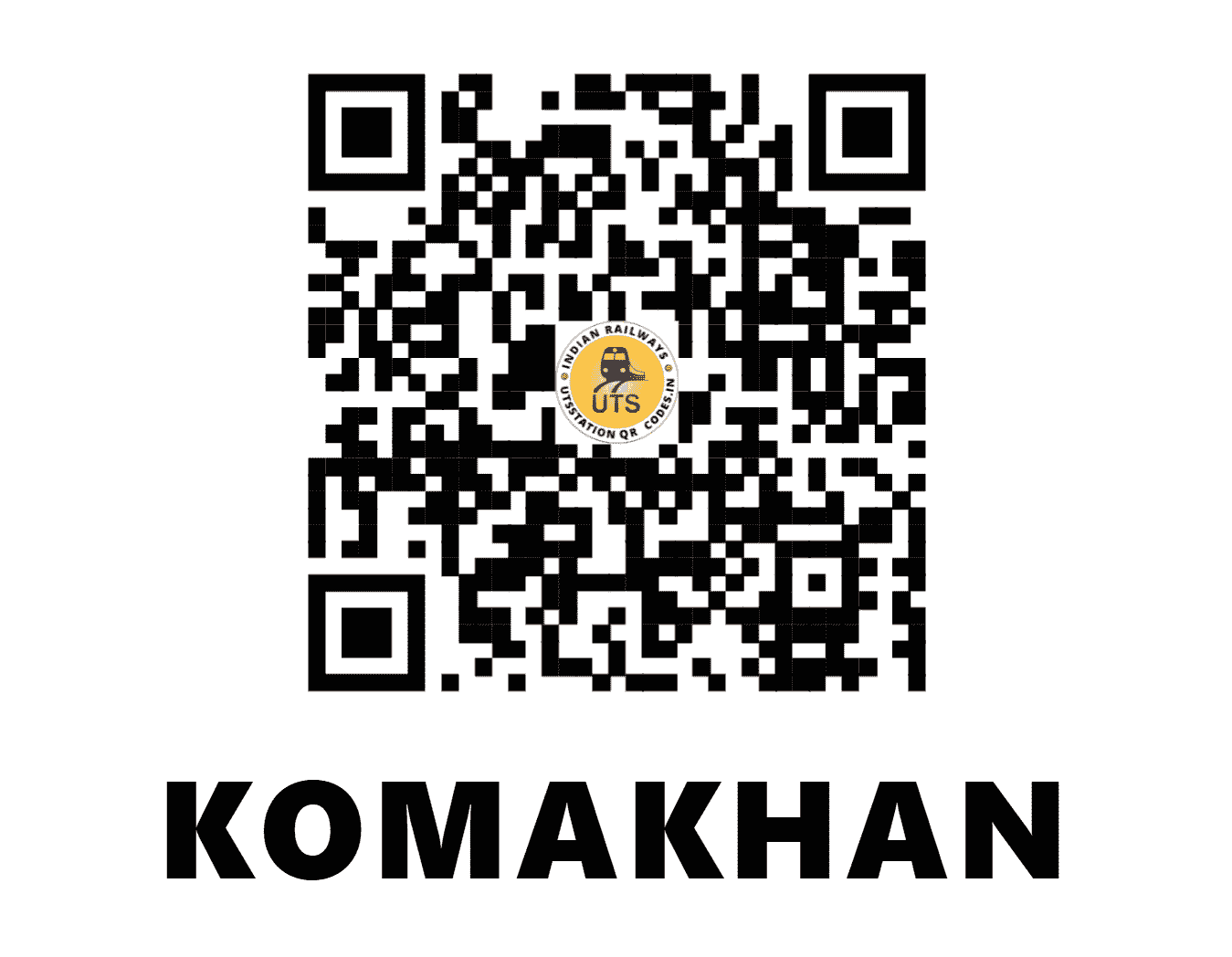 UTS QR Code for KOMAKHAN - KMK - EO (CHHATTISGARH)