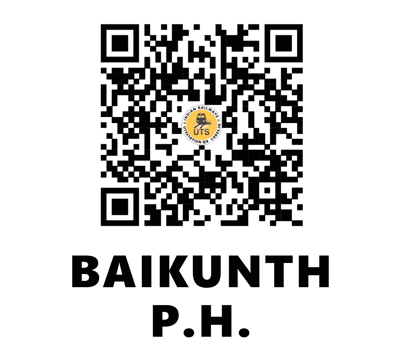 UTS QR Code for BAIKUNTH P.H. - BKTH - SB (CHHATTISGARH)