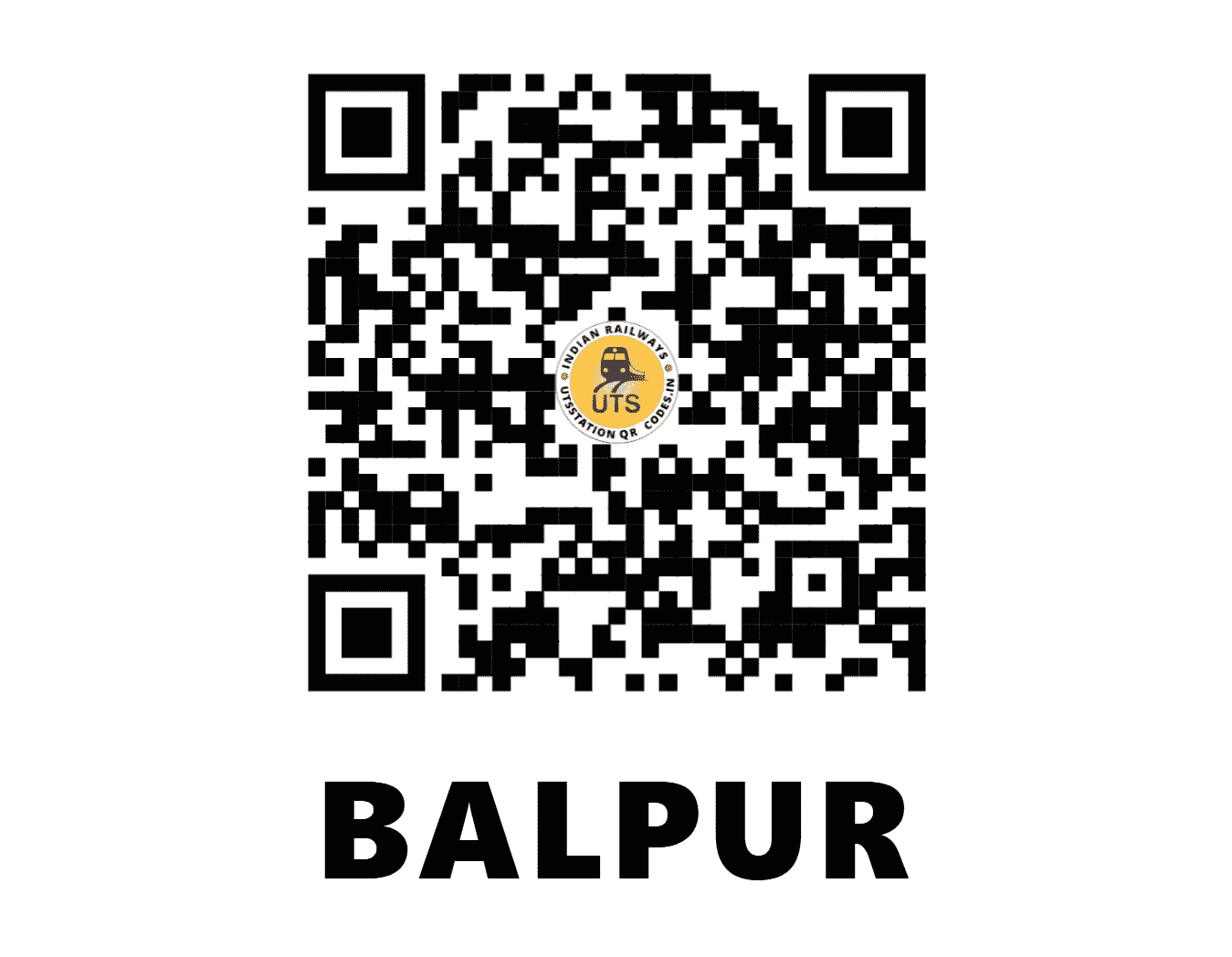 UTS QR Code for BALPUR - BPRH - SB (CHHATTISGARH)