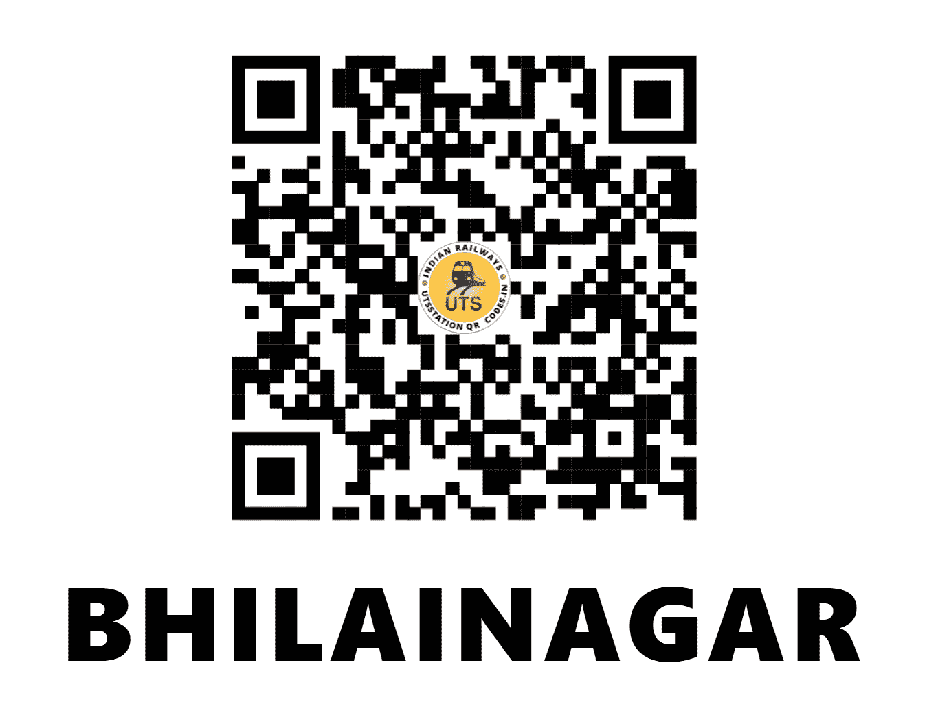 UTS QR Code for BHILAINAGAR - BQR - SB (CHHATTISGARH)