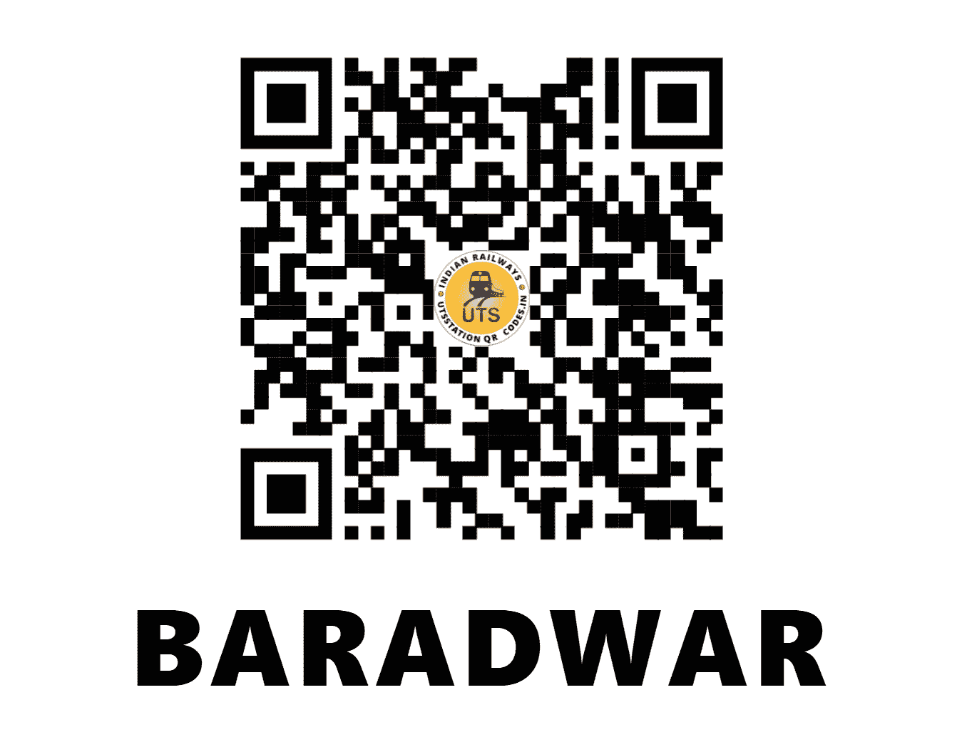 UTS QR Code for BARADWAR - BUA - SB (CHHATTISGARH)