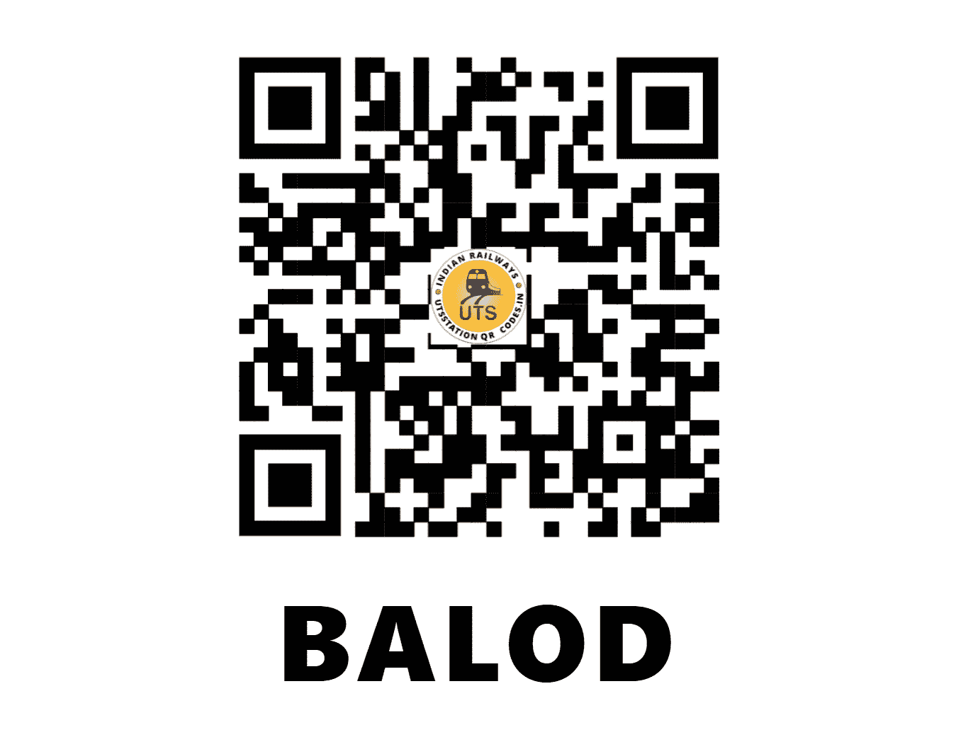 UTS QR Code for BALOD - BXA - SB (CHHATTISGARH)