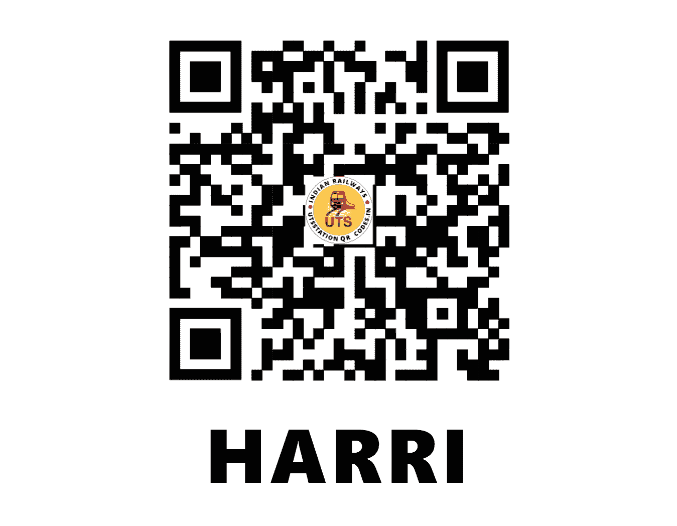 UTS QR Code for HARRI - HRB - SB (CHHATTISGARH)