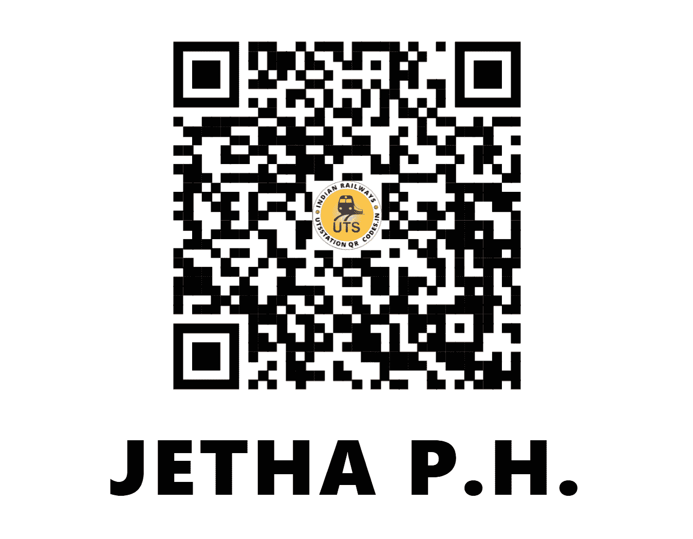 UTS QR Code for JETHA P.H. - JDDA - SB (CHHATTISGARH)