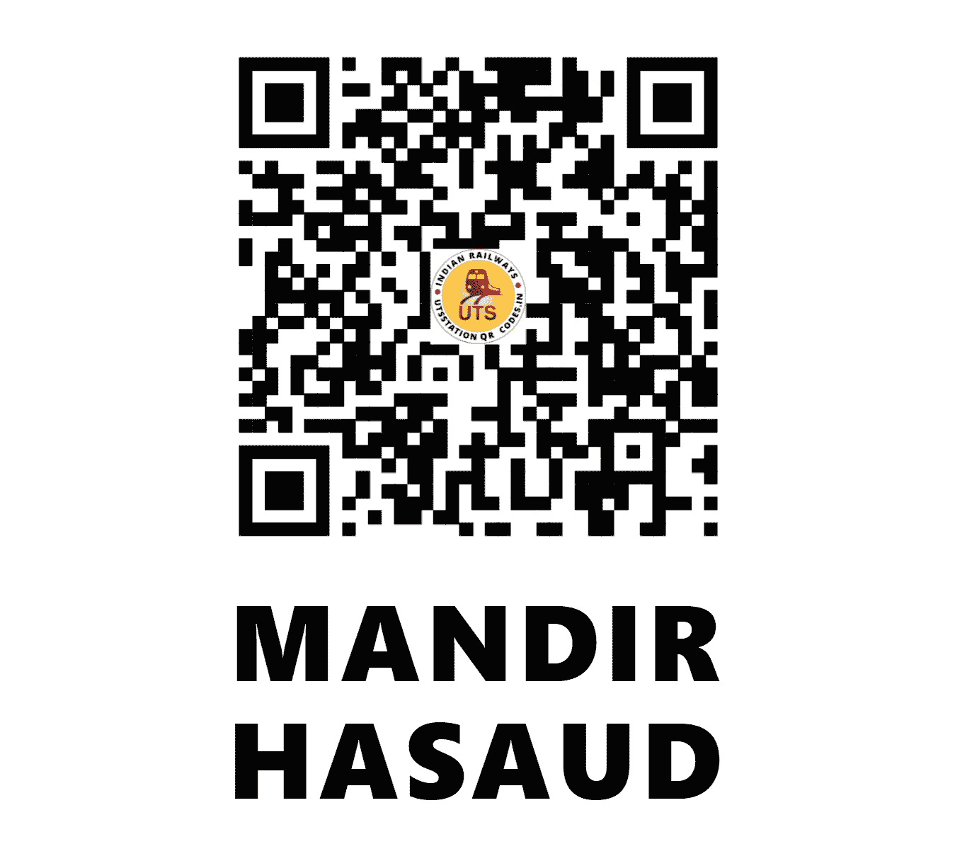 UTS QR Code for MANDIR HASAUD - MNDH - SB (CHHATTISGARH)