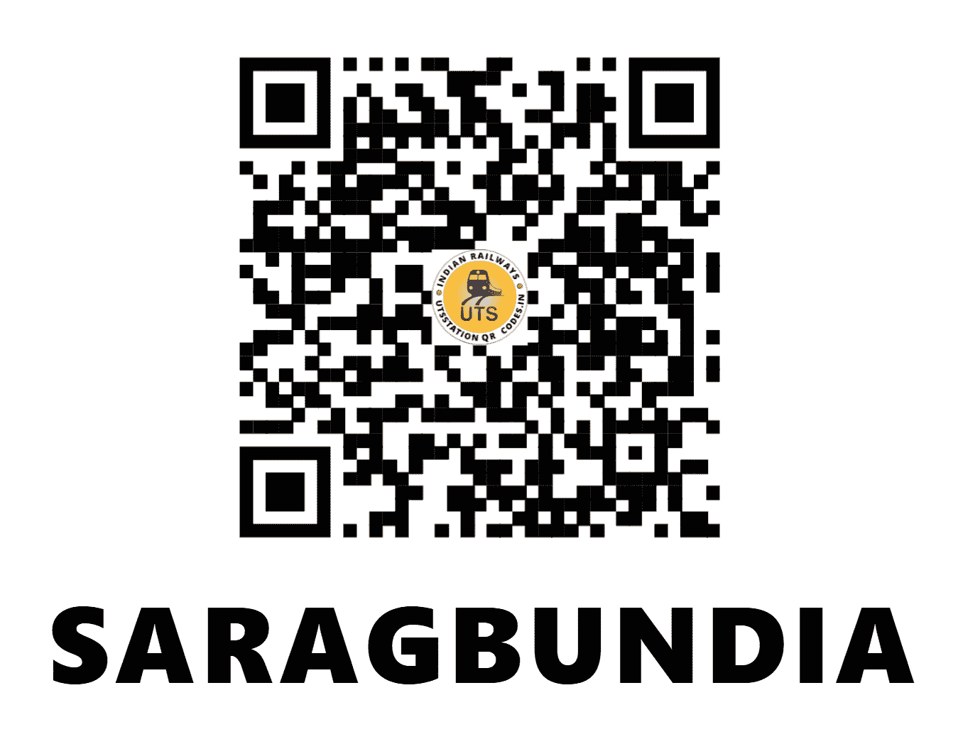UTS QR Code for SARAGBUNDIA - SRBA - SB (CHHATTISGARH)