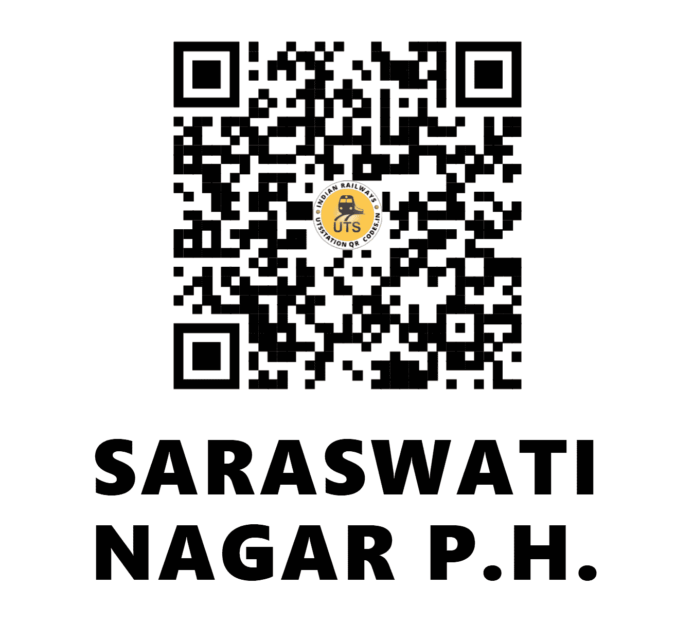 UTS QR Code for SARASWATI NAGAR P.H. - SRWN - SB (CHHATTISGARH)
