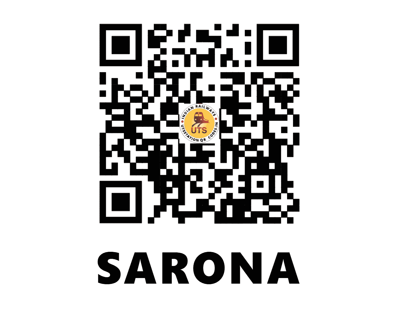 UTS QR Code for SARONA - SZB - SB (CHHATTISGARH)