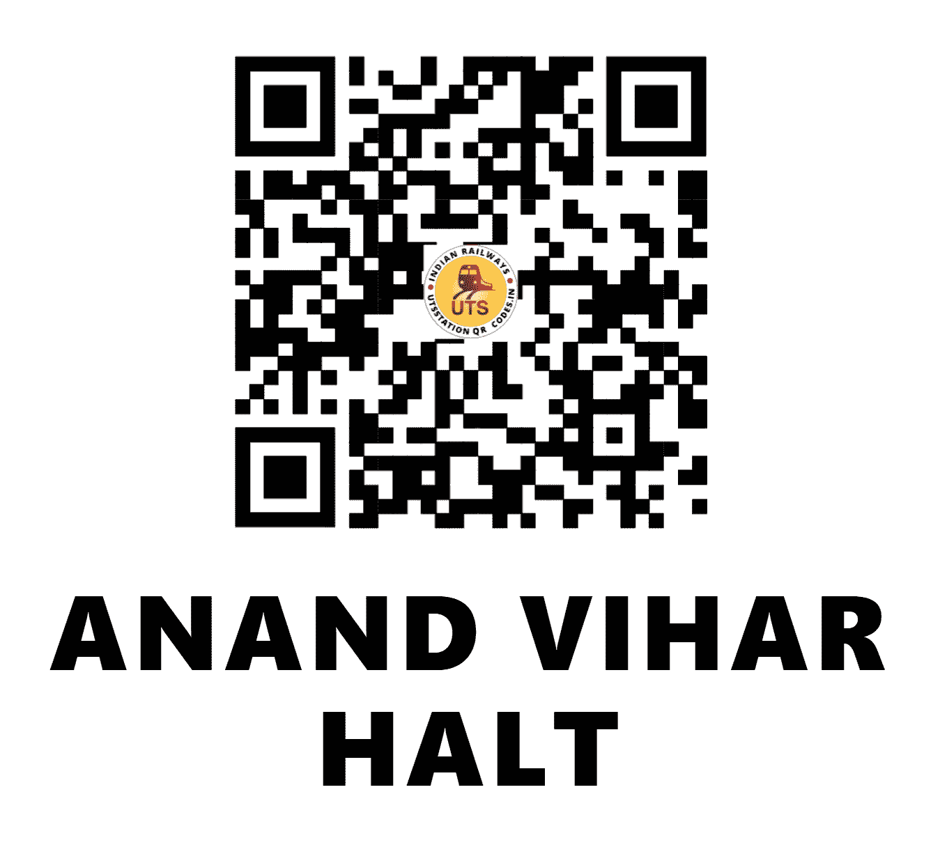 UTS QR Code for ANAND VIHAR HALT - ANVR - NR (DELHI)
