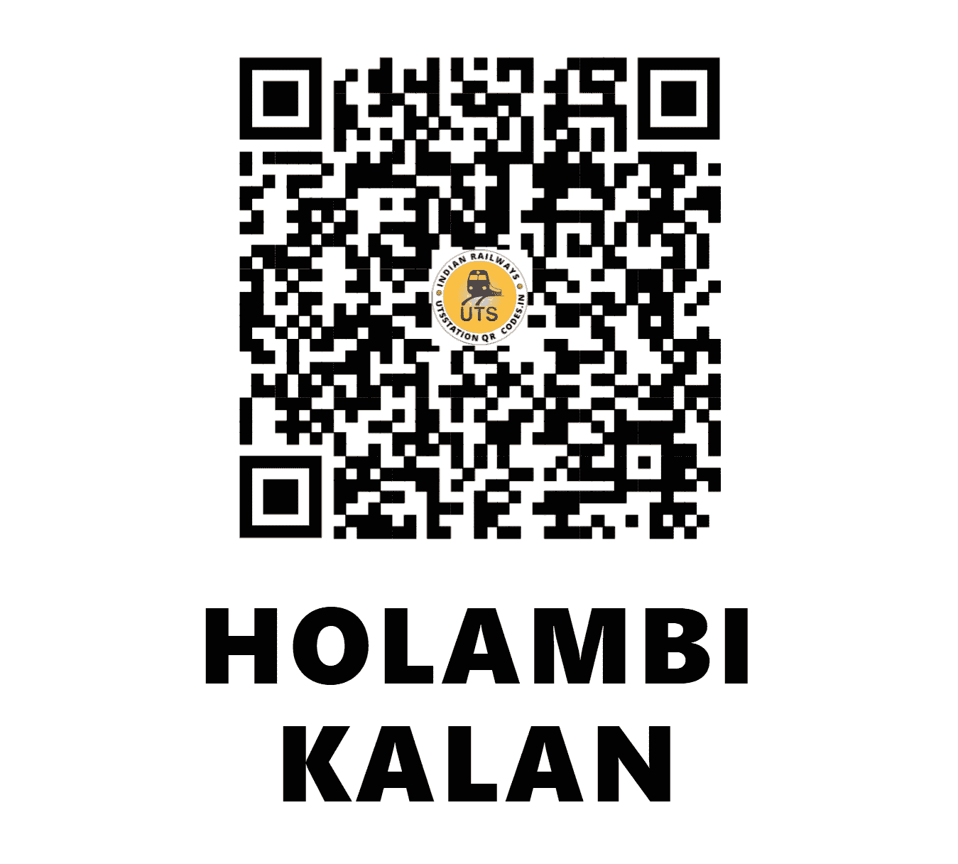 UTS QR Code for HOLAMBI KALAN - HUK - NR (DELHI)