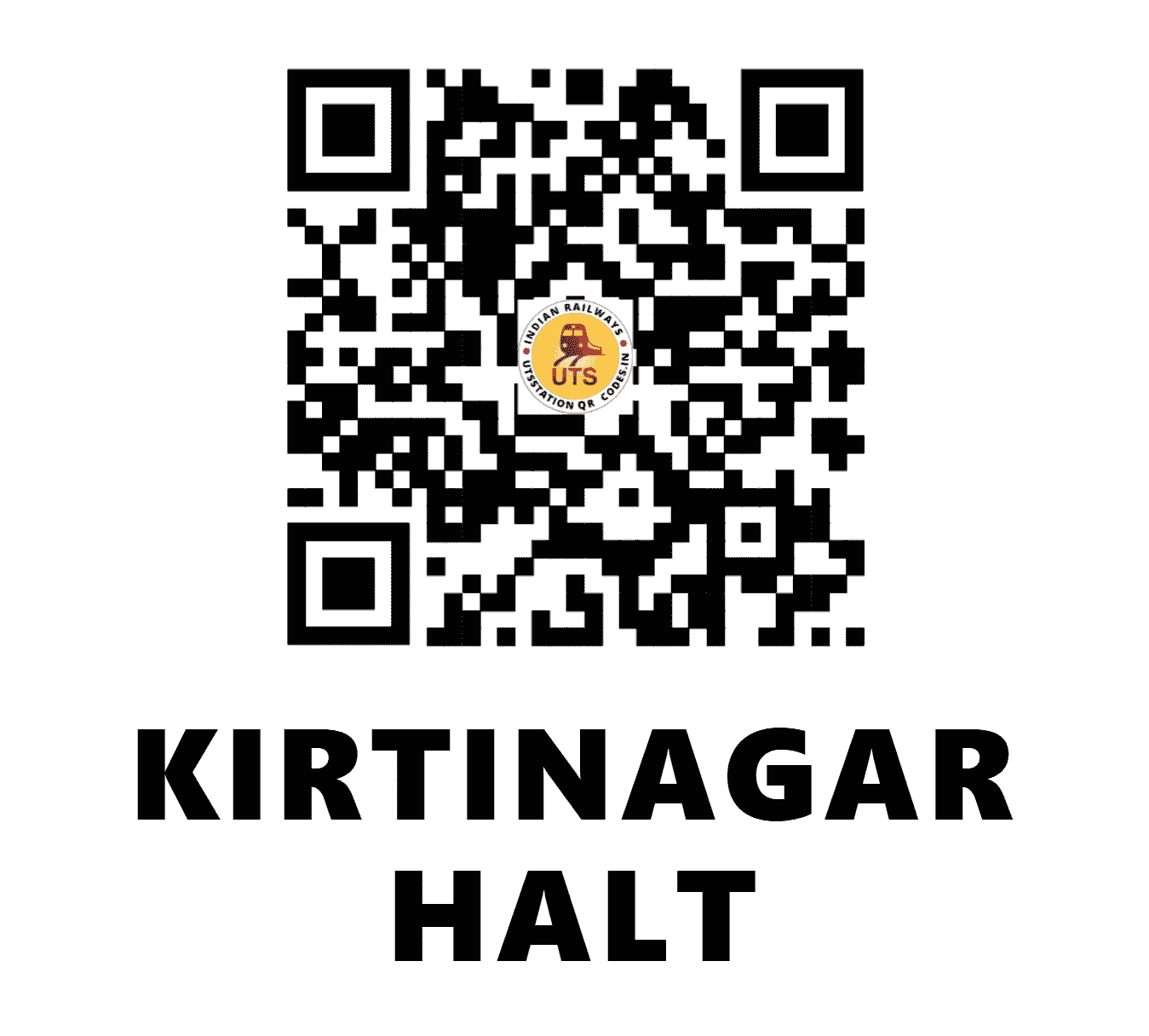 UTS QR Code for KIRTINAGAR HALT - KRTN - NR (DELHI)
