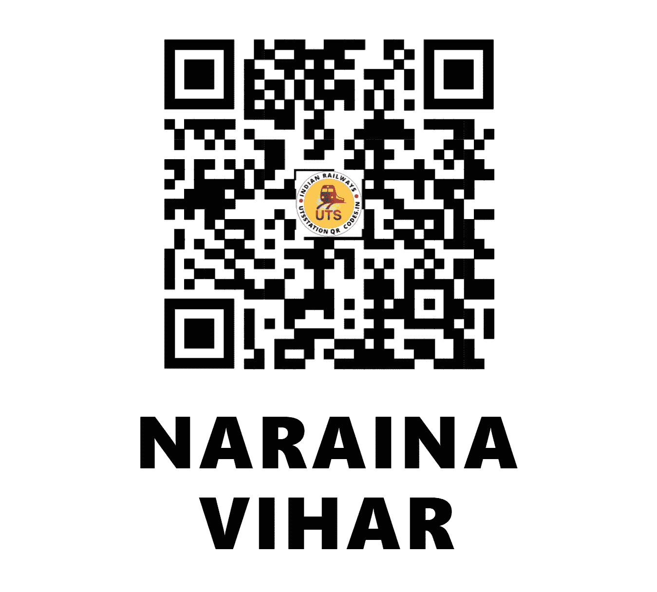 UTS QR Code for NARAINA VIHAR - NRVR - NR (DELHI)