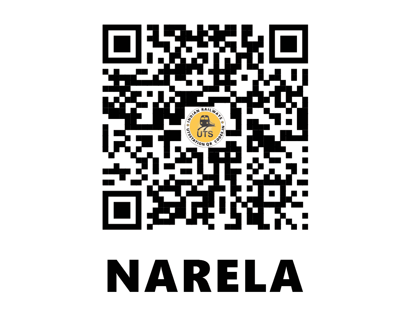 UTS QR Code for NARELA - NUR - NR (DELHI)