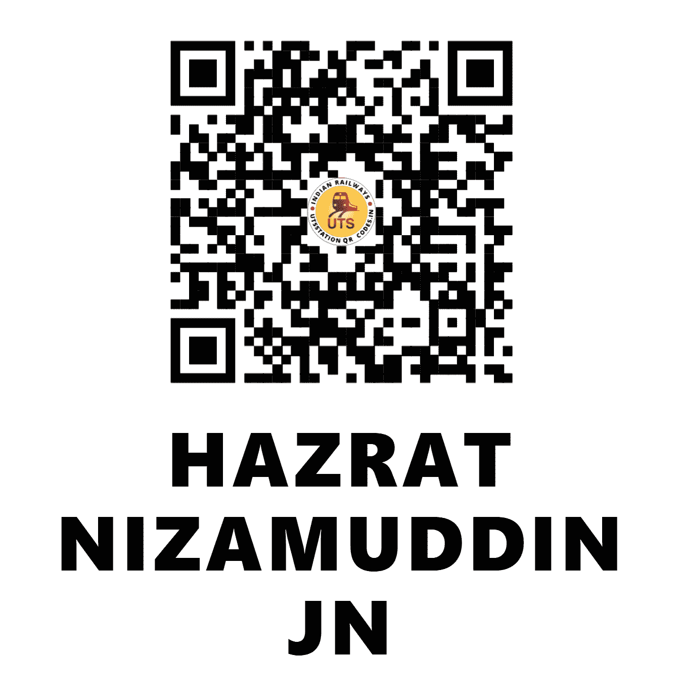 UTS QR Code for HAZRAT NIZAMUDDIN JN - NZM - NR (DELHI)