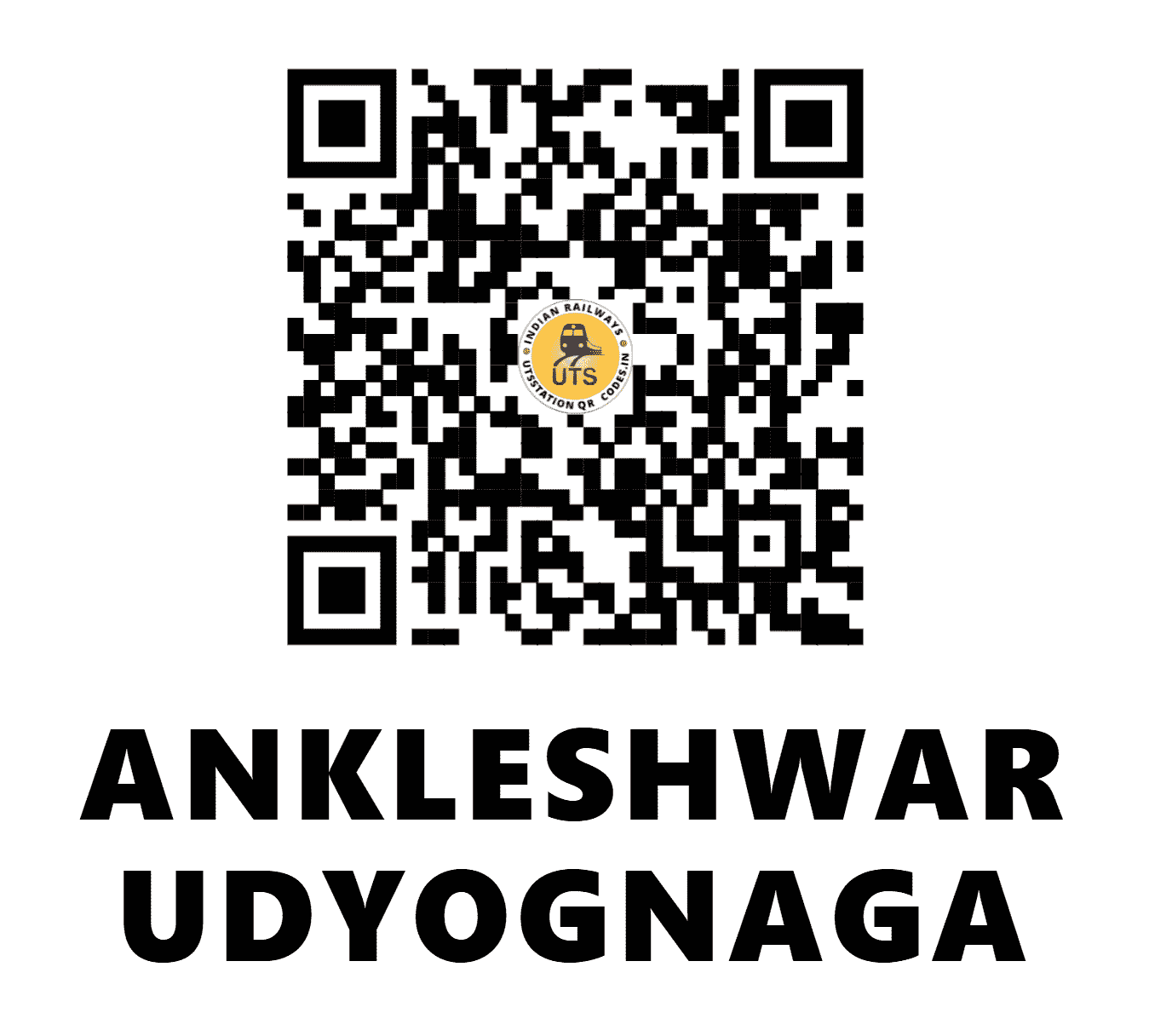 UTS QR Code for ANKLESHWAR UDYOGNAGA - AKVU - WR (GUJARAT)