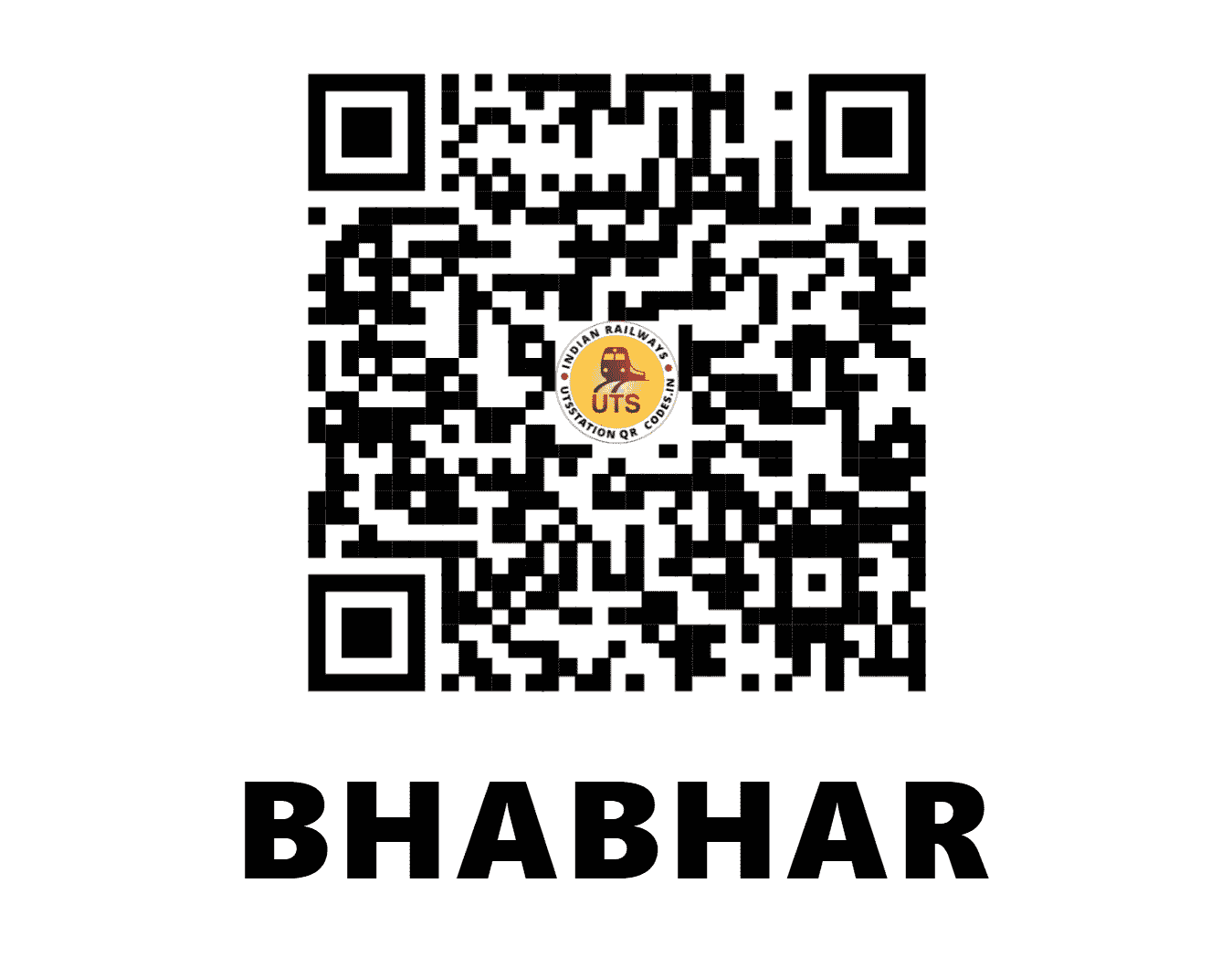 UTS QR Code for BHABHAR - BAH - WR (GUJARAT)