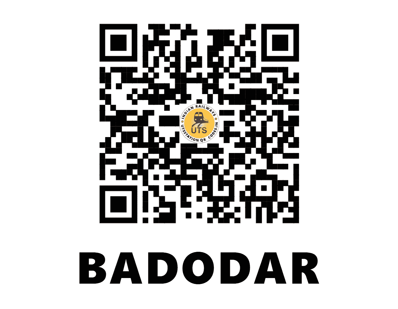 UTS QR Code for BADODAR - BDDR - WR (GUJARAT)
