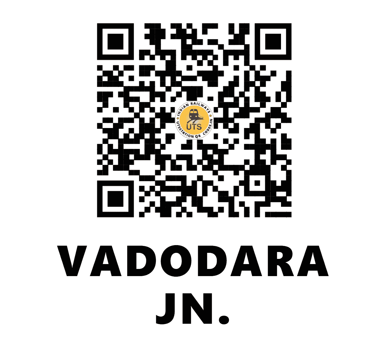 UTS QR Code for VADODARA JN. - BRC - WR (GUJARAT)